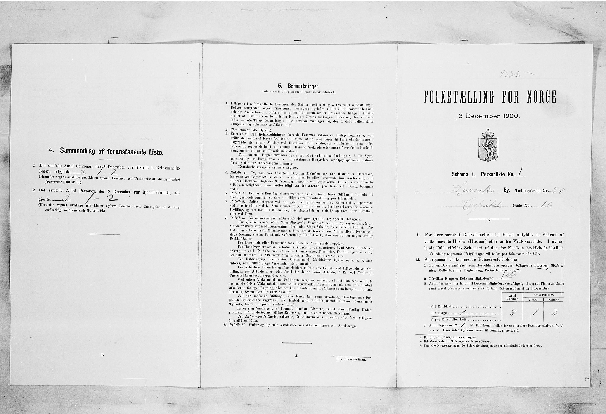 RA, Folketelling 1900 for 0707 Larvik kjøpstad, 1900, s. 5124
