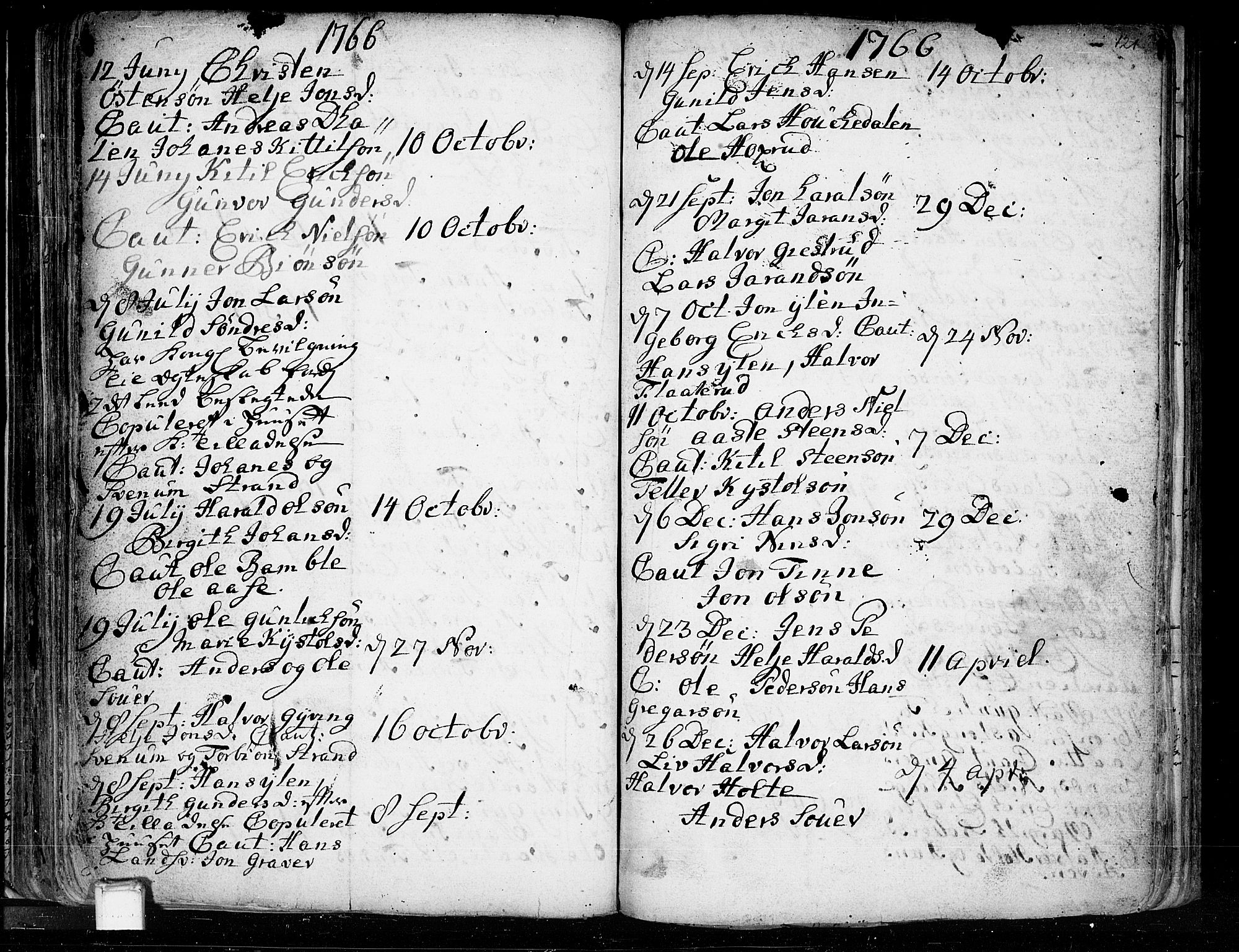 Heddal kirkebøker, SAKO/A-268/F/Fa/L0003: Ministerialbok nr. I 3, 1723-1783, s. 121