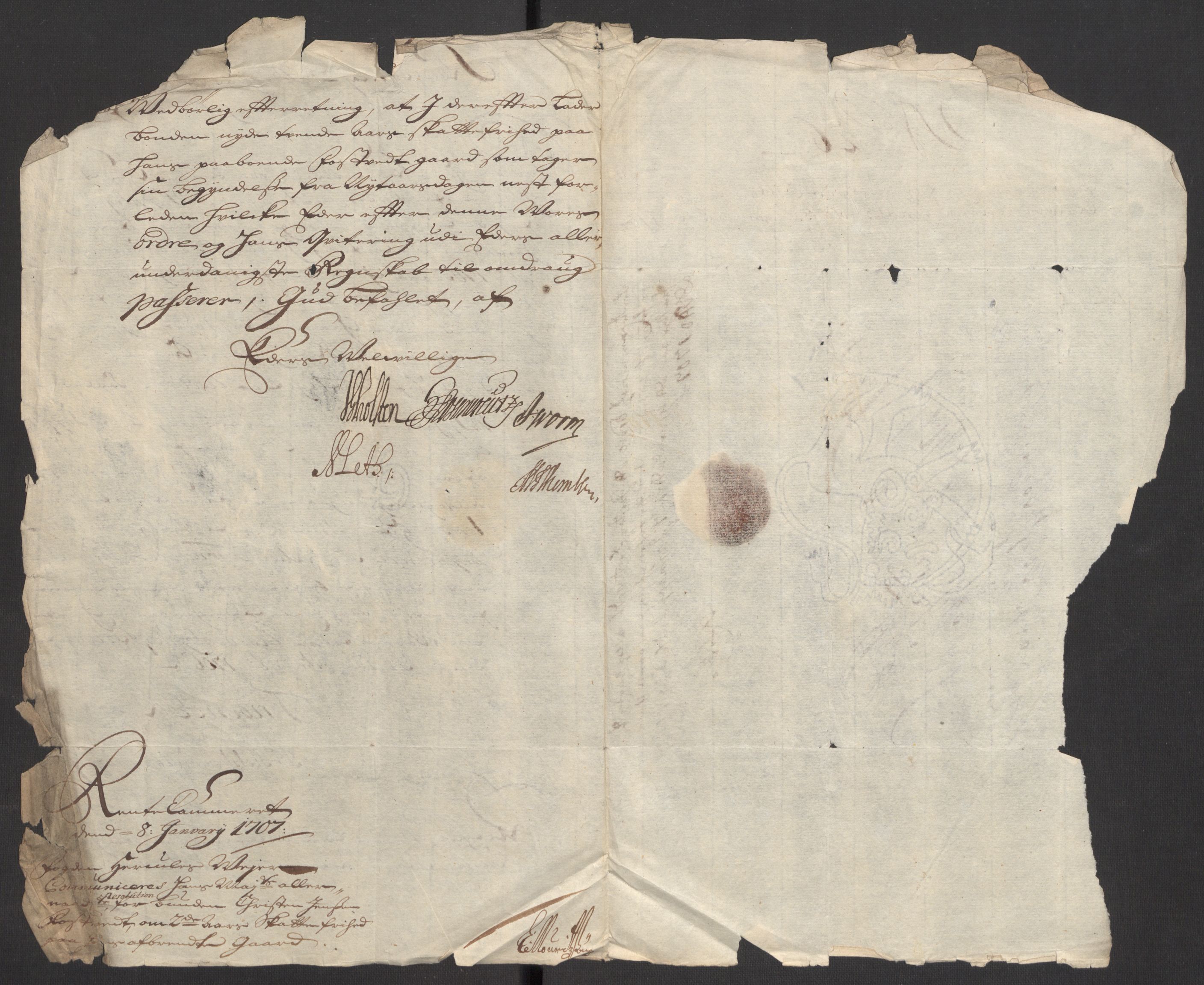 Rentekammeret inntil 1814, Reviderte regnskaper, Fogderegnskap, RA/EA-4092/R36/L2117: Fogderegnskap Øvre og Nedre Telemark og Bamble, 1707, s. 524