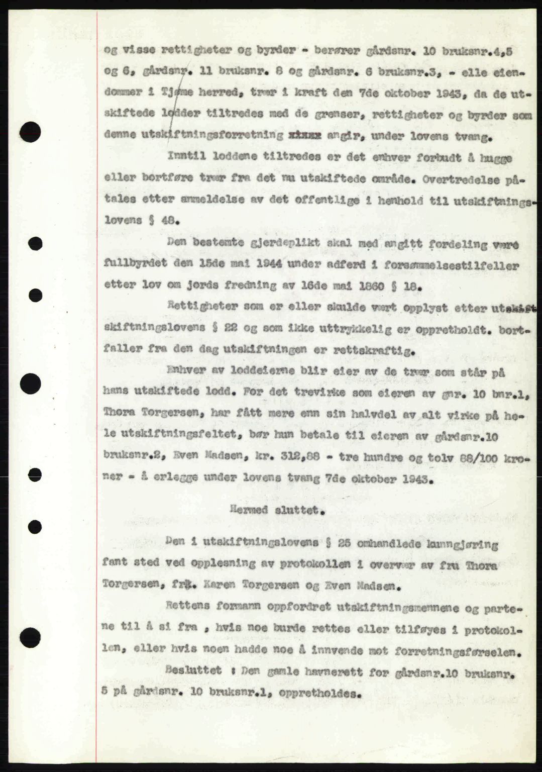 Tønsberg sorenskriveri, AV/SAKO-A-130/G/Ga/Gaa/L0014: Pantebok nr. A14, 1943-1944, Dagboknr: 2531/1943