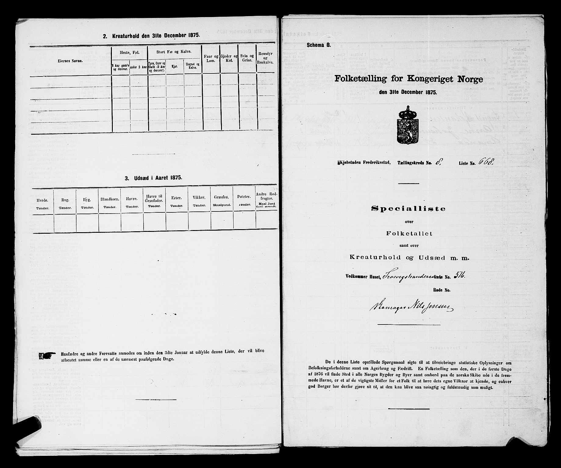 RA, Folketelling 1875 for 0103B Fredrikstad prestegjeld, Fredrikstad kjøpstad, 1875, s. 1514