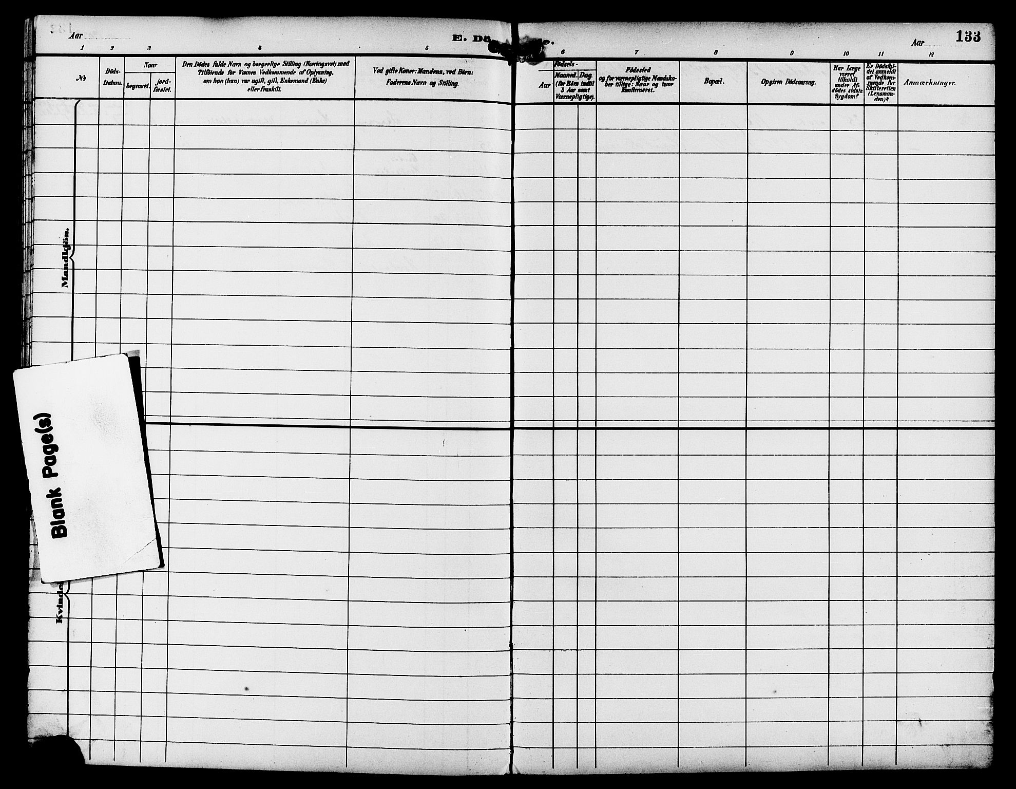 Eigersund sokneprestkontor, AV/SAST-A-101807/S09/L0009: Klokkerbok nr. B 9, 1893-1907, s. 133