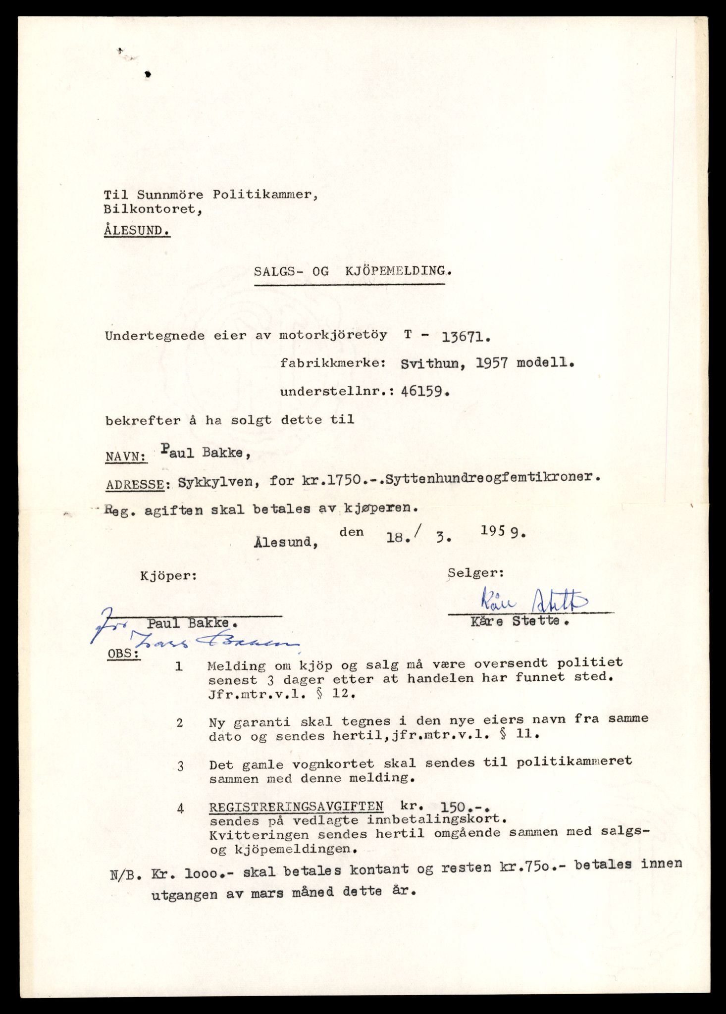 Møre og Romsdal vegkontor - Ålesund trafikkstasjon, AV/SAT-A-4099/F/Fe/L0040: Registreringskort for kjøretøy T 13531 - T 13709, 1927-1998, s. 2405