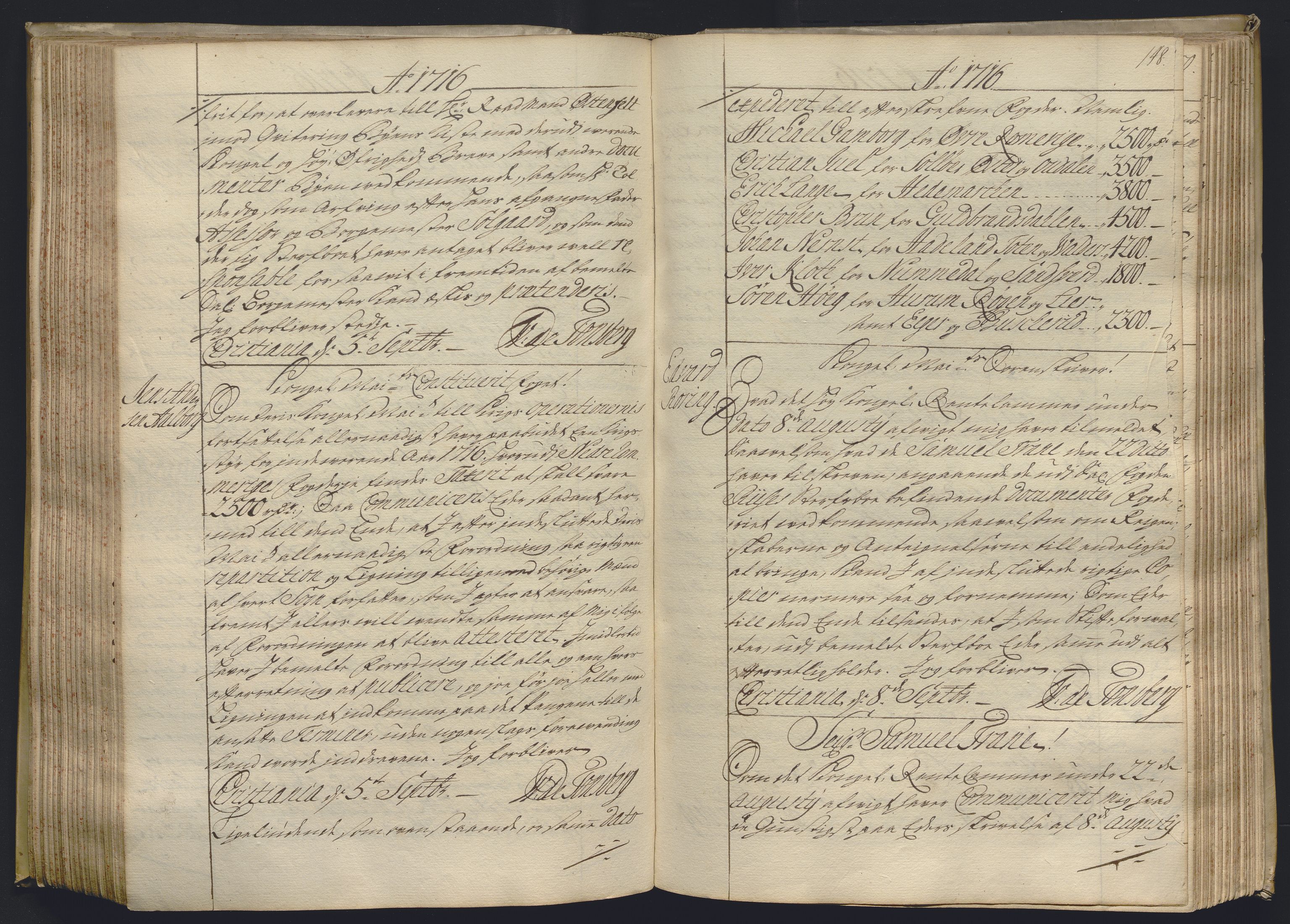 Kristiania stiftamt, AV/SAO-A-10386/B/Ba/L0004: Kopibok, 1715-1717, s. 147b-148a