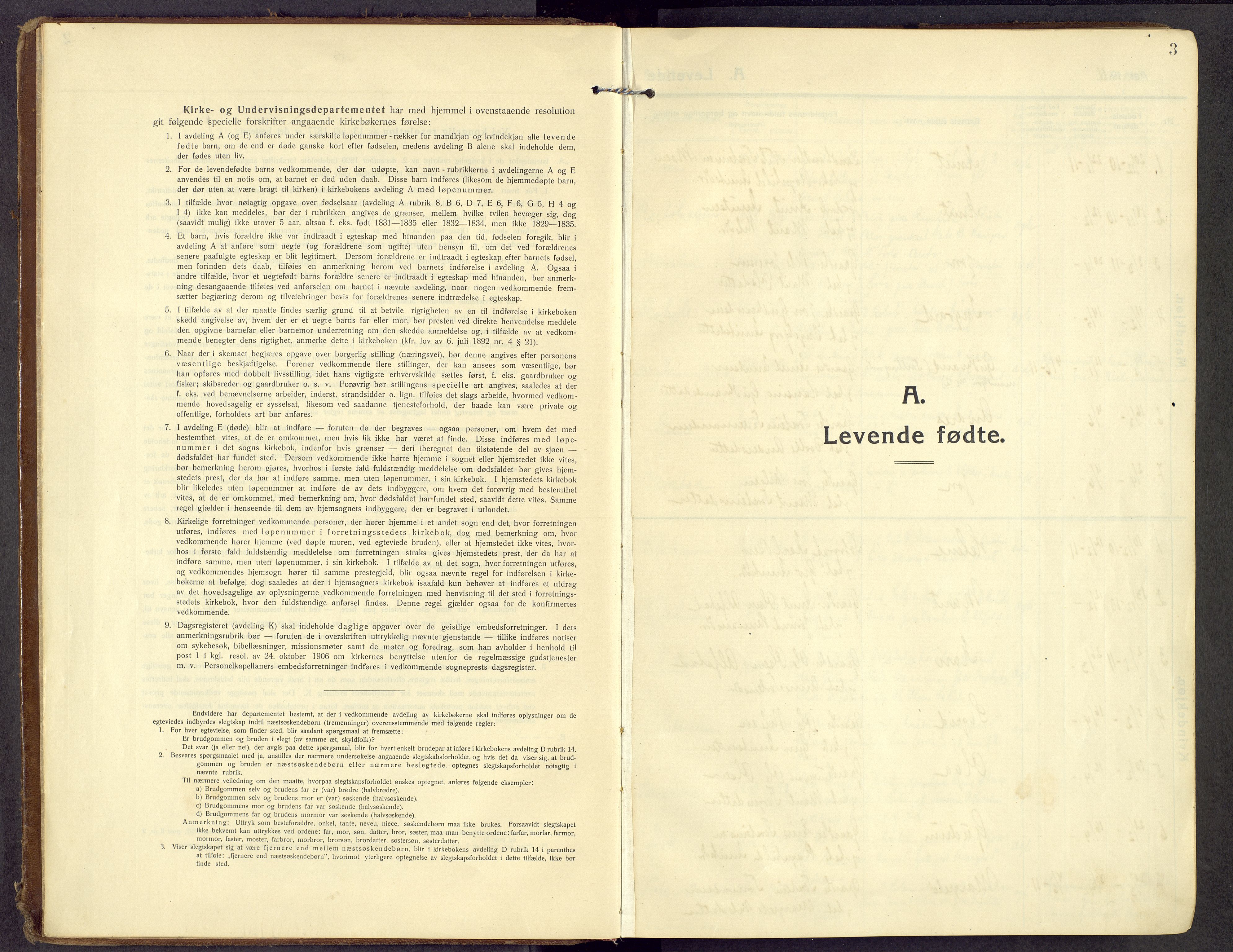 Øystre Slidre prestekontor, SAH/PREST-138/H/Ha/Haa/L0007: Ministerialbok nr. 7, 1911-1931, s. 3