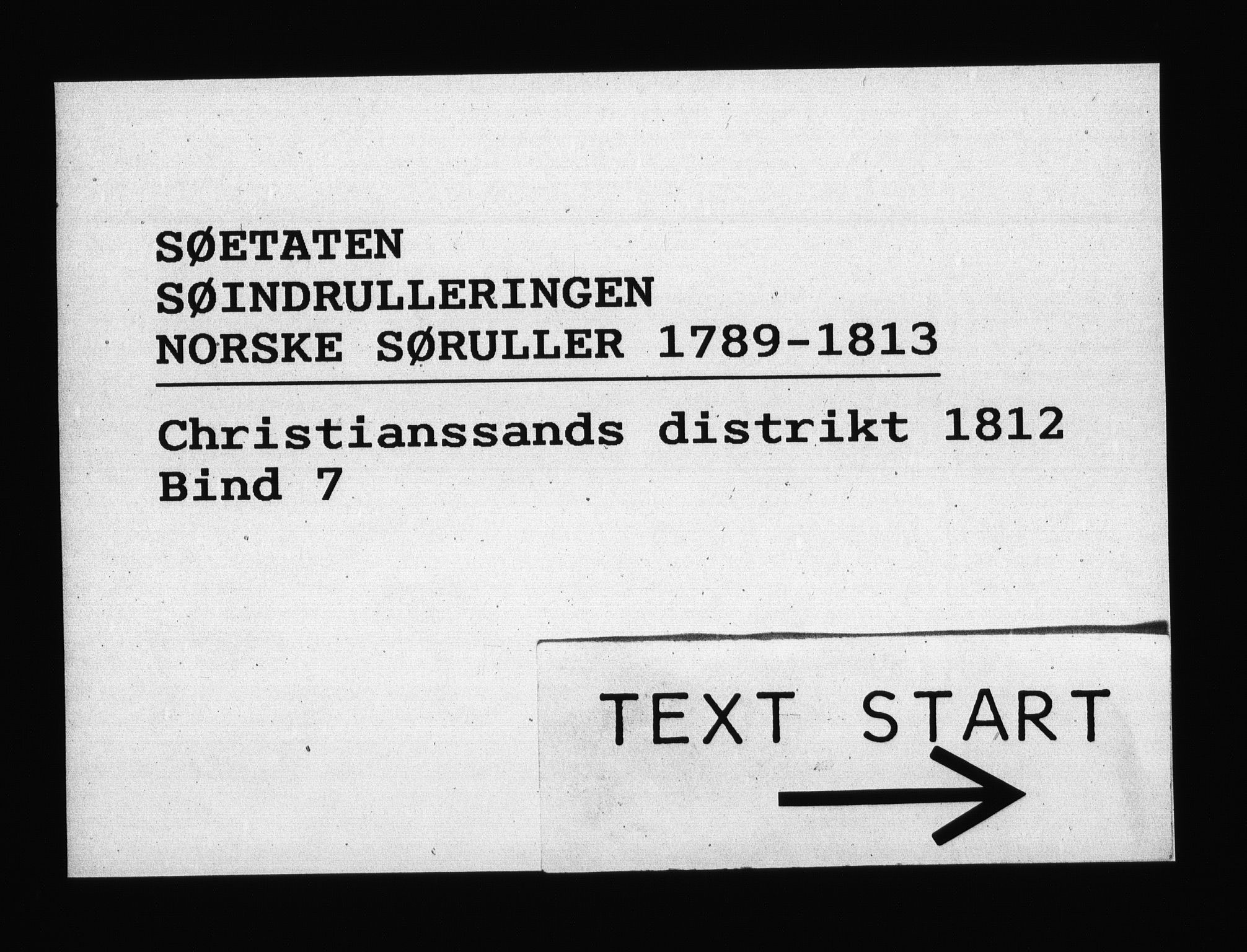 Sjøetaten, AV/RA-EA-3110/F/L0090: Kristiansand distrikt, bind 7, 1812