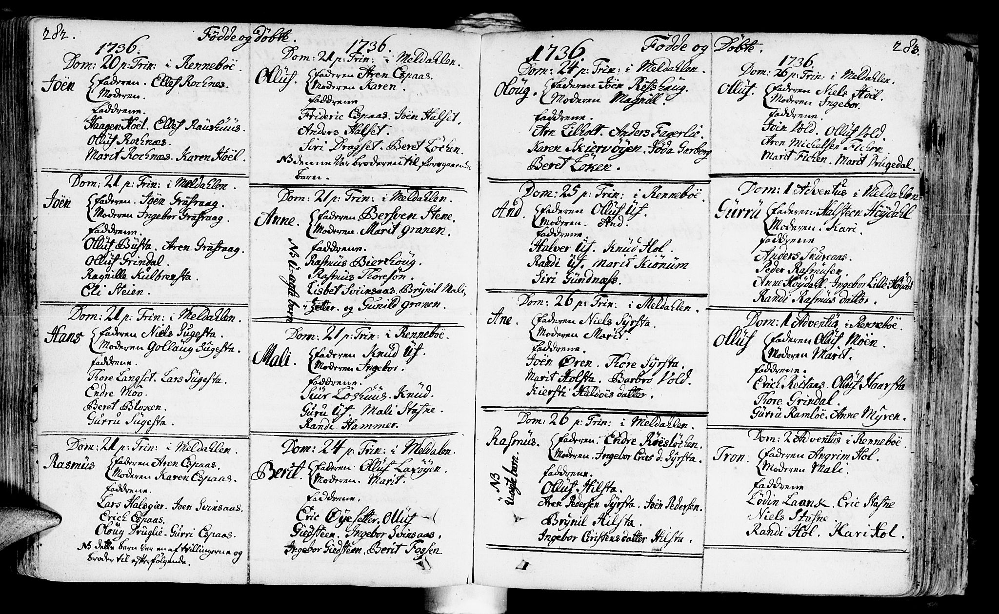 Ministerialprotokoller, klokkerbøker og fødselsregistre - Sør-Trøndelag, AV/SAT-A-1456/672/L0850: Ministerialbok nr. 672A03, 1725-1751, s. 282-283