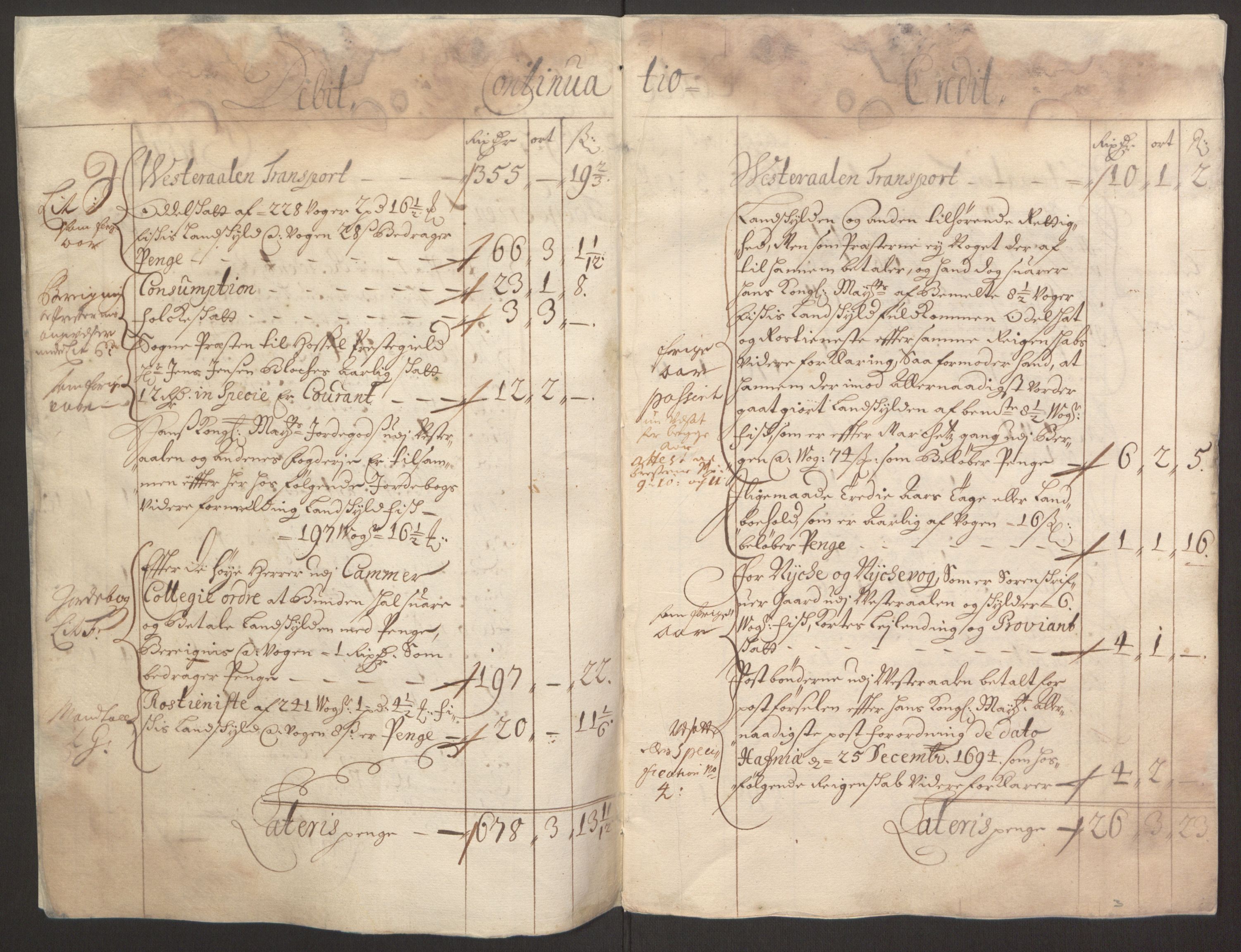 Rentekammeret inntil 1814, Reviderte regnskaper, Fogderegnskap, AV/RA-EA-4092/R67/L4677: Fogderegnskap Vesterålen, Andenes og Lofoten, 1694-1695, s. 171