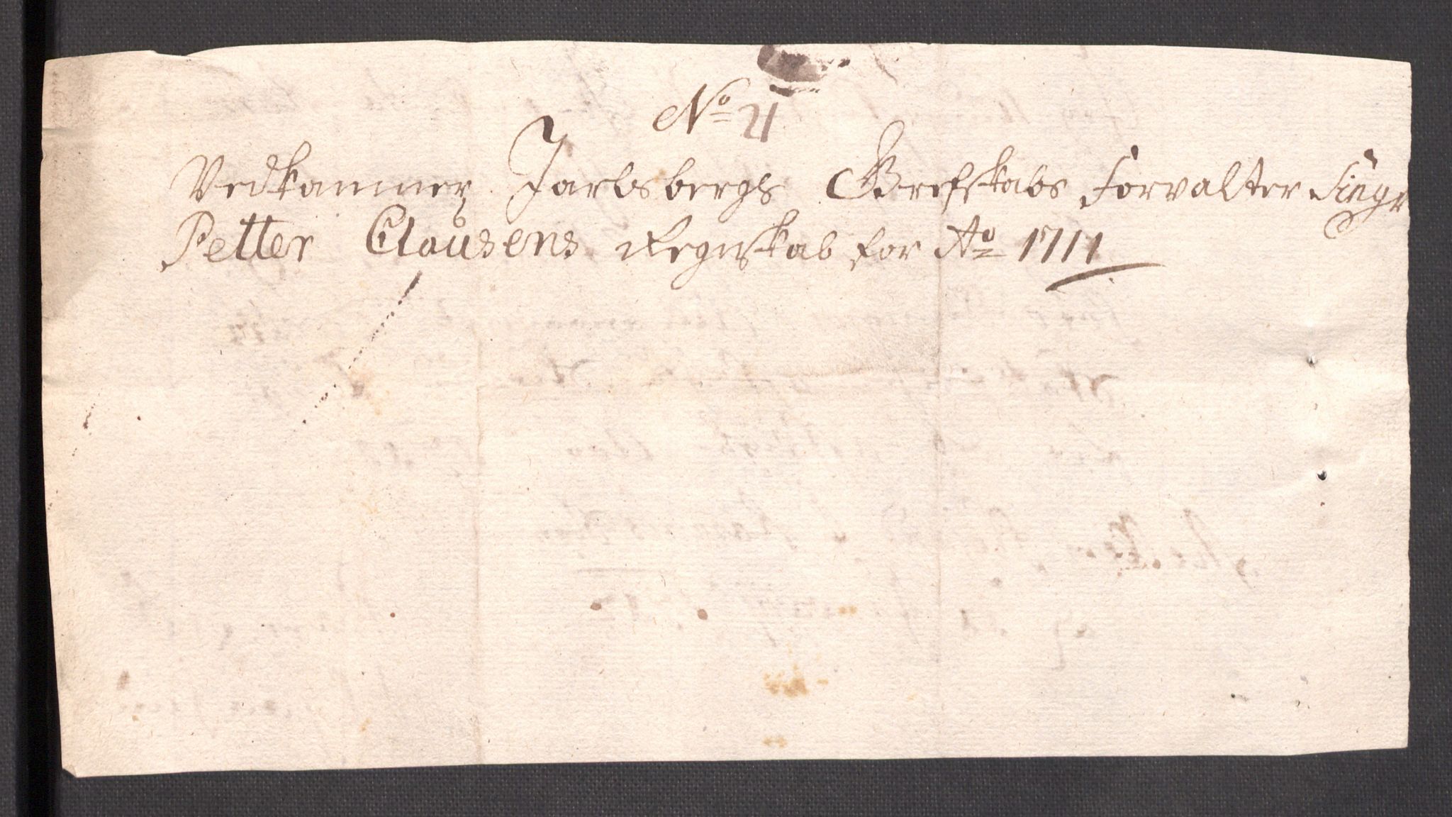 Rentekammeret inntil 1814, Reviderte regnskaper, Fogderegnskap, AV/RA-EA-4092/R32/L1876: Fogderegnskap Jarlsberg grevskap, 1711, s. 447