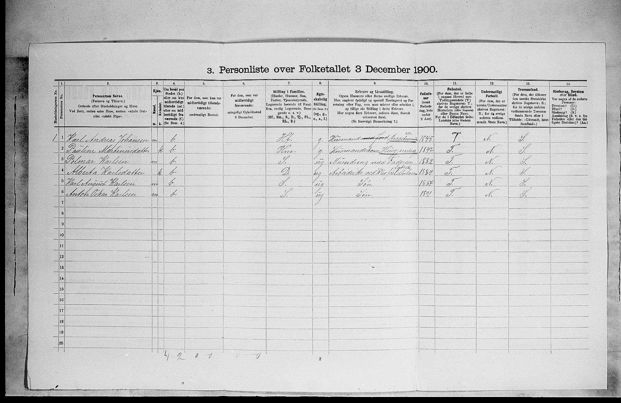 SAH, Folketelling 1900 for 0416 Romedal herred, 1900, s. 489