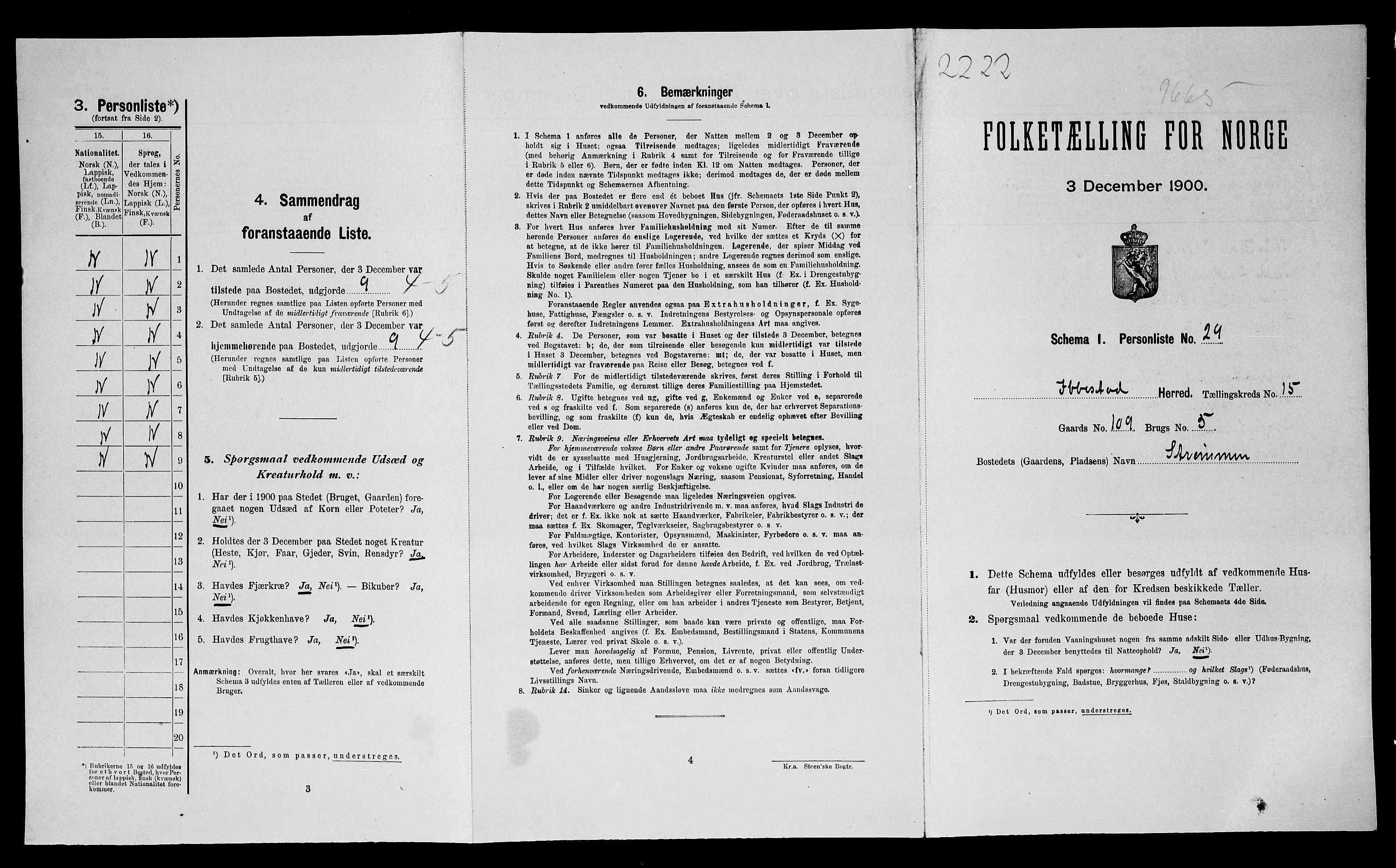 SATØ, Folketelling 1900 for 1917 Ibestad herred, 1900, s. 157