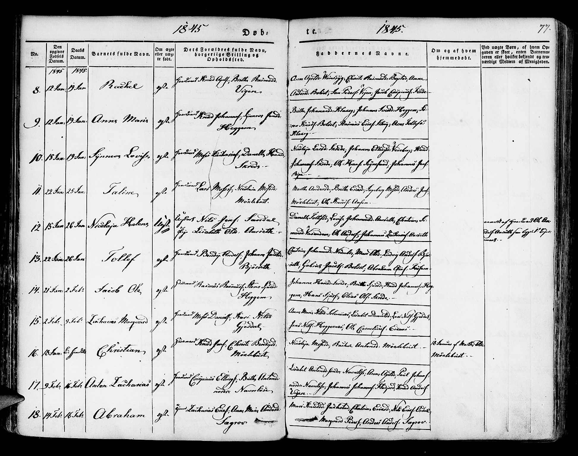 Jølster sokneprestembete, AV/SAB-A-80701/H/Haa/Haaa/L0009: Ministerialbok nr. A 9, 1833-1848, s. 77