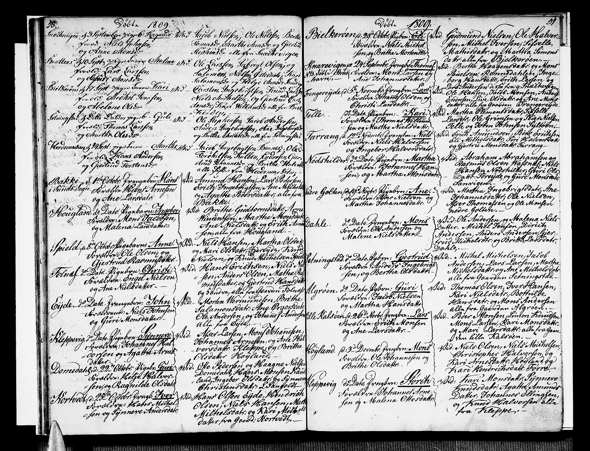 Sund sokneprestembete, AV/SAB-A-99930: Ministerialbok nr. A 10, 1804-1818, s. 54-55