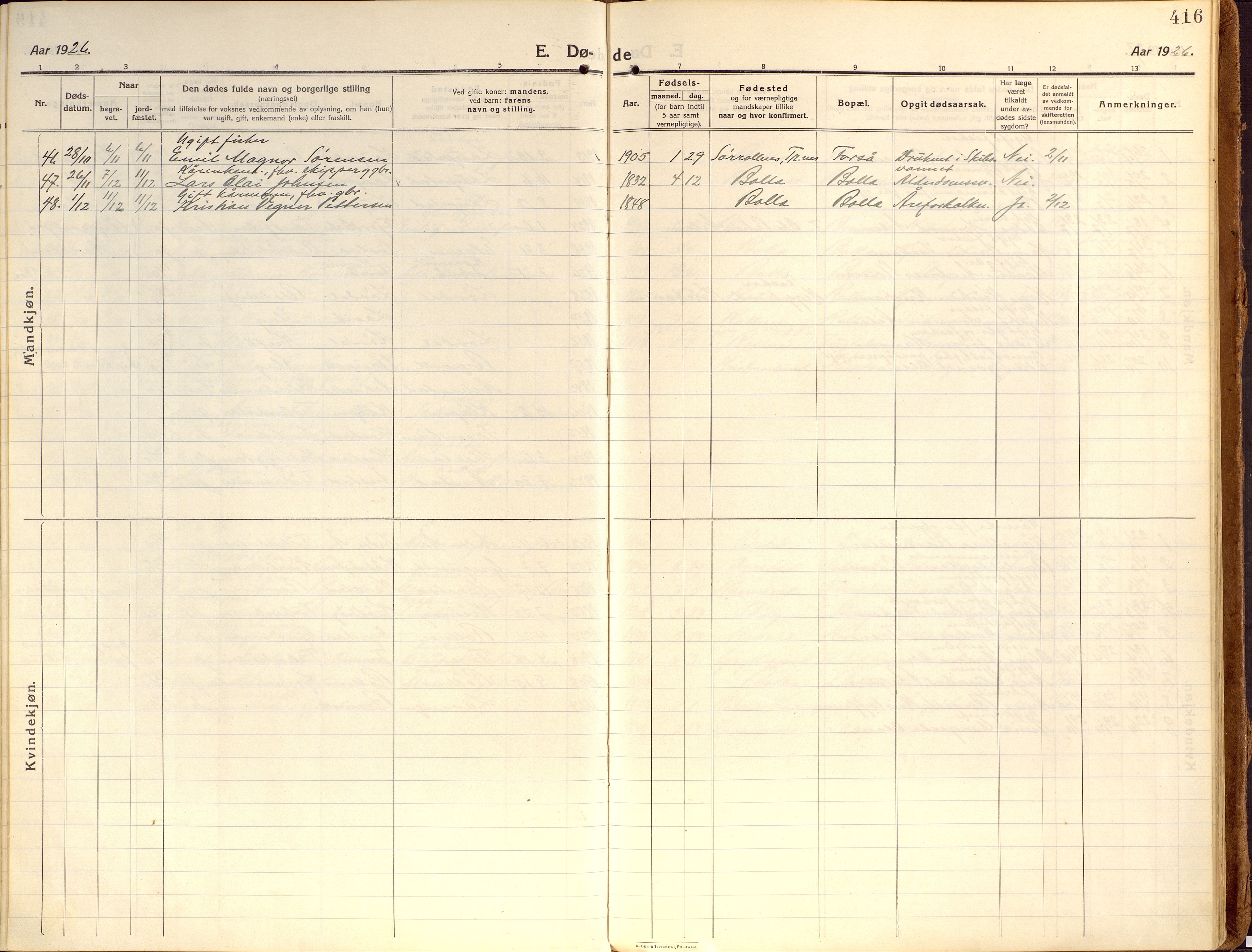 Ibestad sokneprestembete, SATØ/S-0077/H/Ha/Haa/L0018kirke: Ministerialbok nr. 18, 1915-1929, s. 416