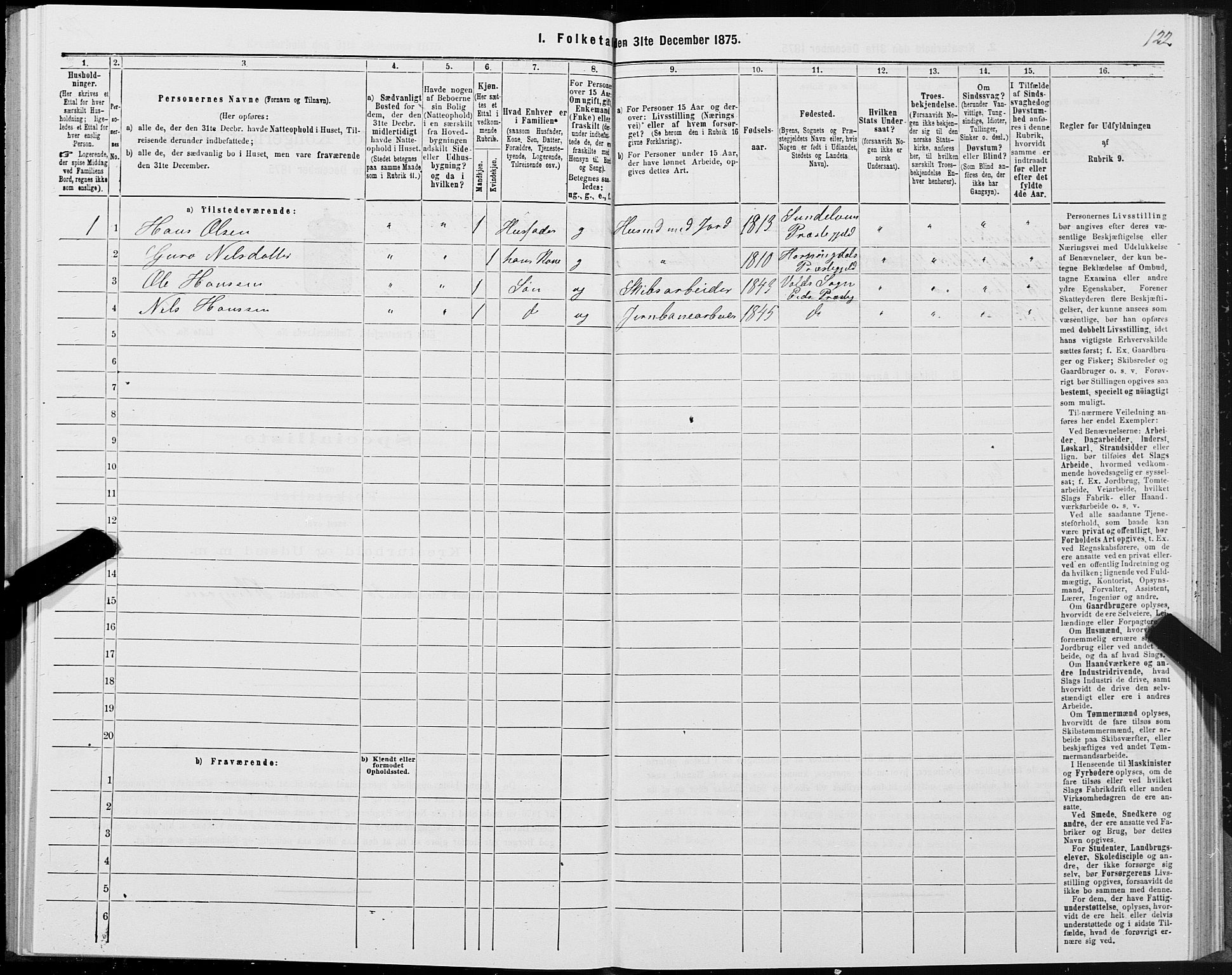 SAT, Folketelling 1875 for 1538P Eid prestegjeld, 1875, s. 1122