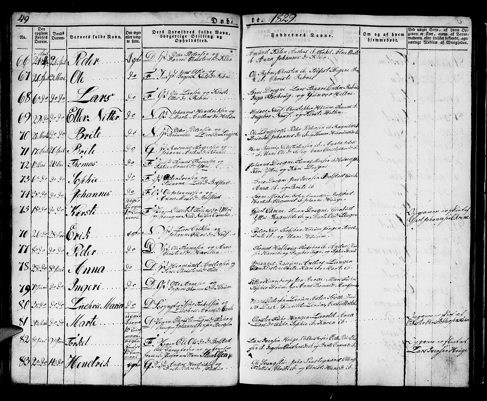 Luster sokneprestembete, AV/SAB-A-81101/H/Haa/Haaa/L0004: Ministerialbok nr. A 4, 1821-1832, s. 49