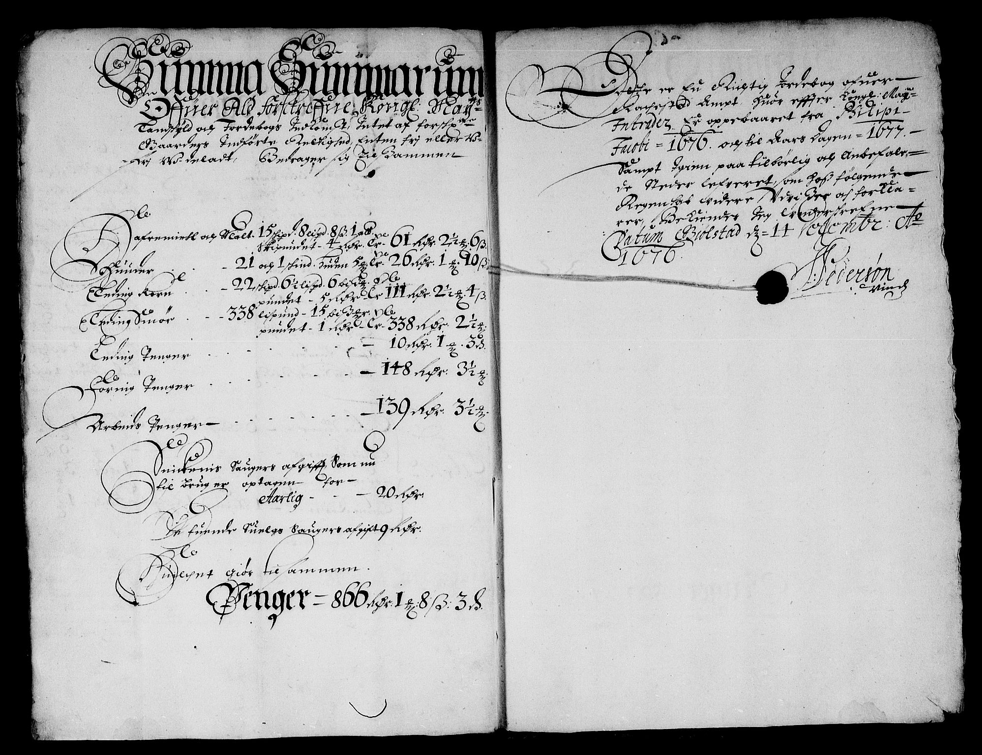 Rentekammeret inntil 1814, Reviderte regnskaper, Stiftamtstueregnskaper, Landkommissariatet på Akershus og Akershus stiftamt, AV/RA-EA-5869/R/Rb/L0117: Akershus stiftamt, 1676