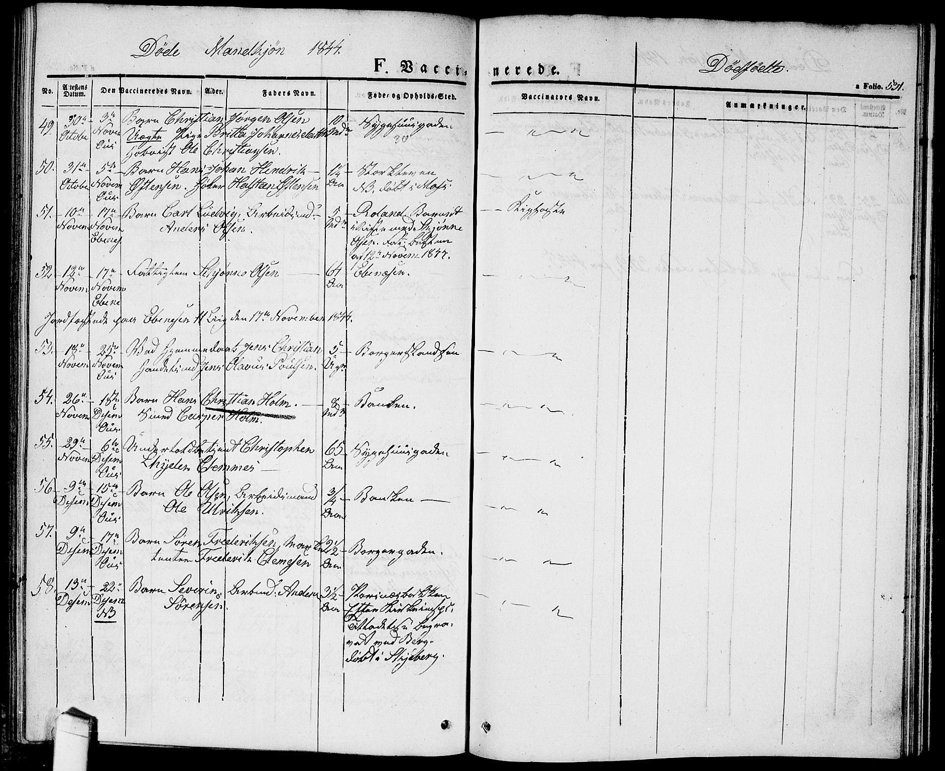 Halden prestekontor Kirkebøker, AV/SAO-A-10909/G/Ga/L0003: Klokkerbok nr. 3, 1834-1844, s. 531