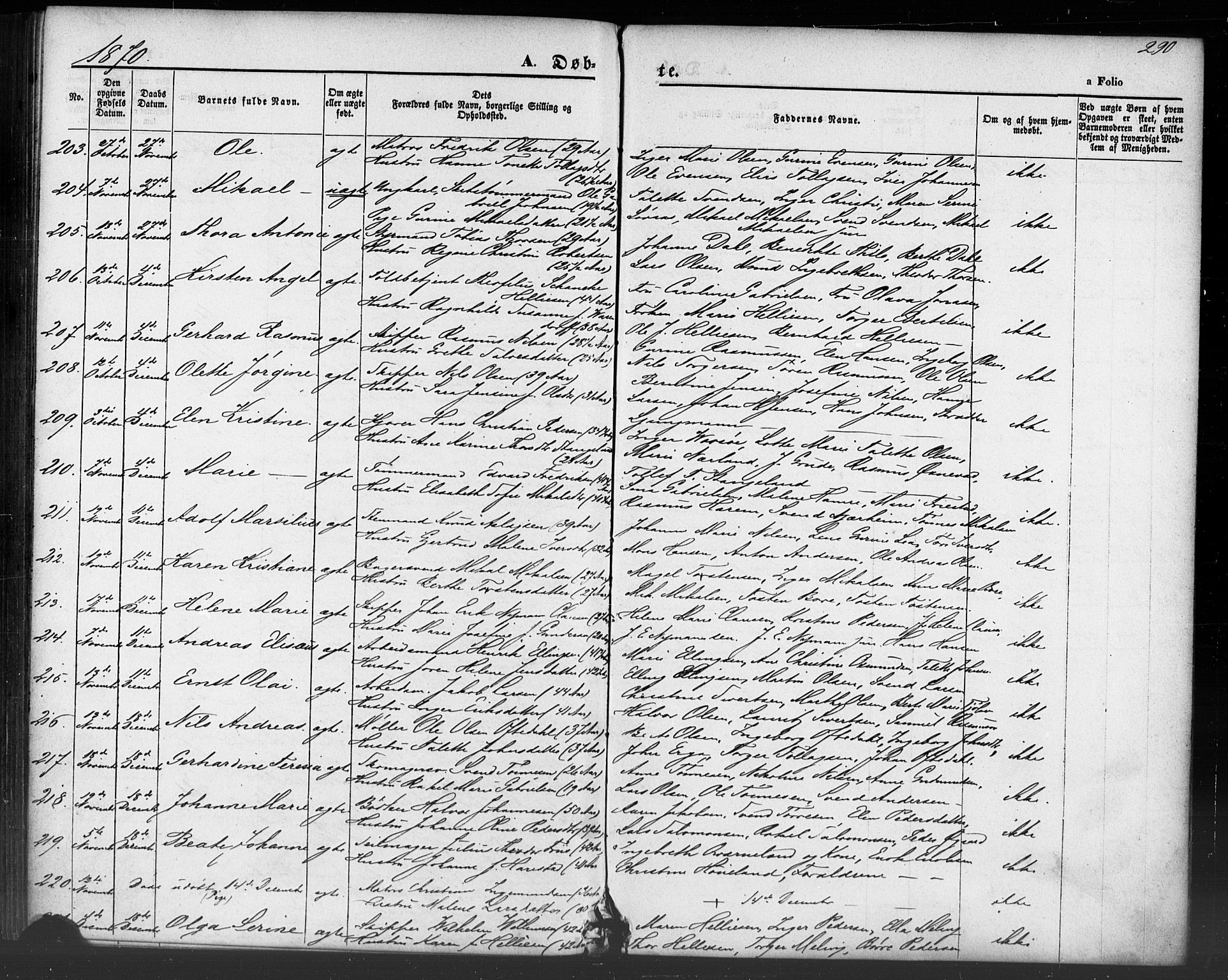 Domkirken sokneprestkontor, AV/SAST-A-101812/001/30/30BB/L0012: Klokkerbok nr. B 12, 1860-1871, s. 290