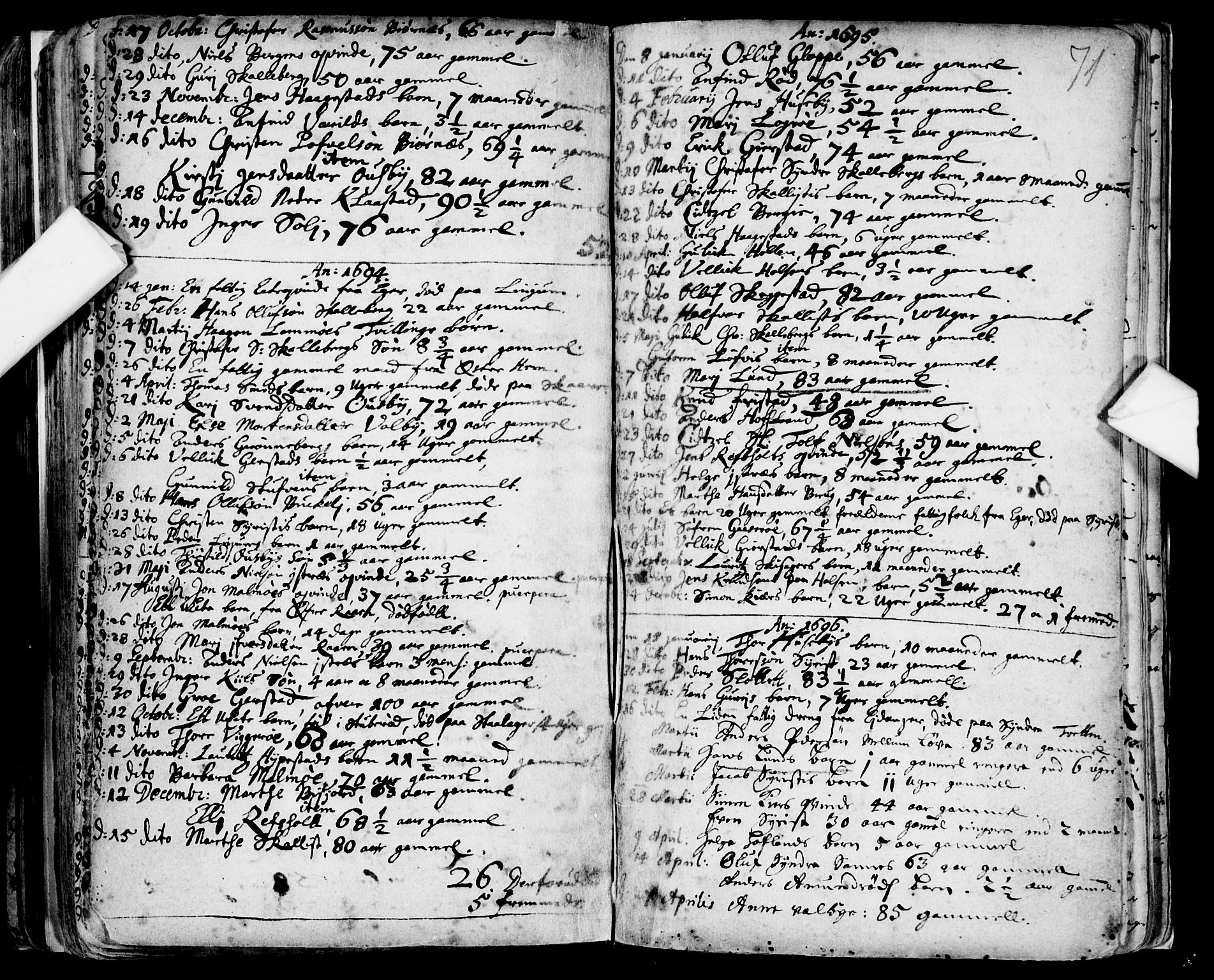 Tjølling kirkebøker, AV/SAKO-A-60/F/Fa/L0001: Ministerialbok nr. 1, 1670-1716, s. 71