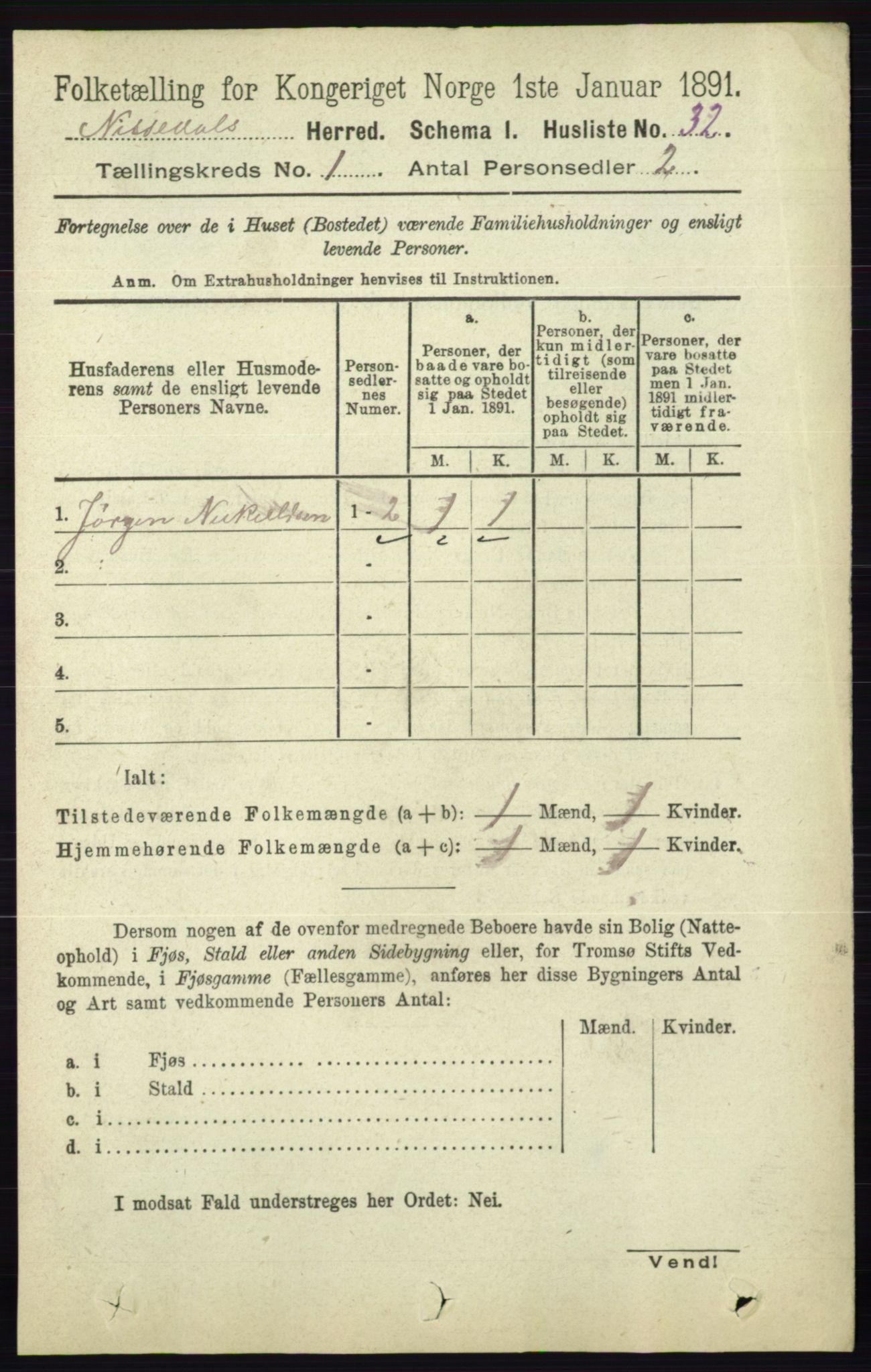 RA, Folketelling 1891 for 0830 Nissedal herred, 1891, s. 57