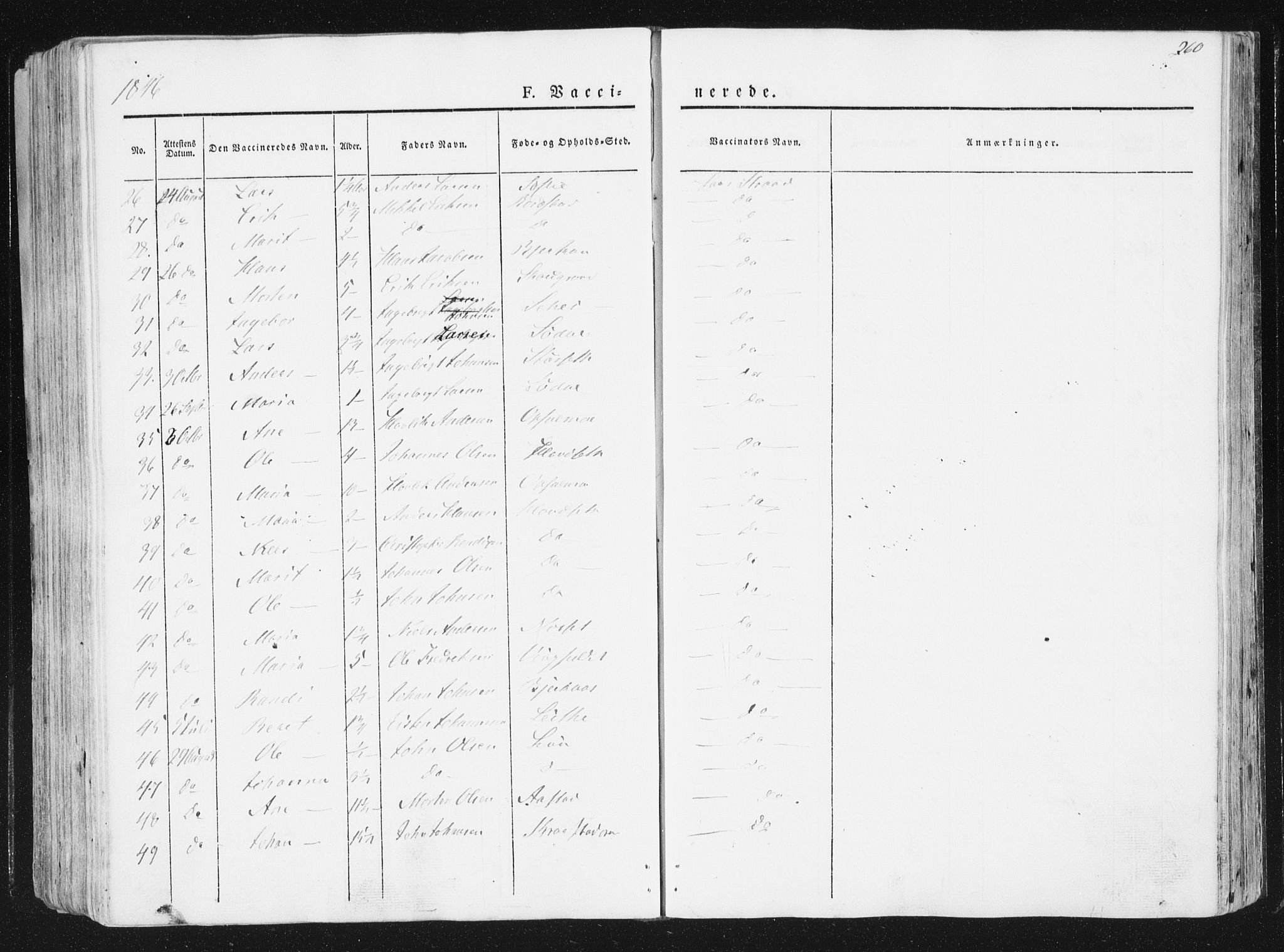 Ministerialprotokoller, klokkerbøker og fødselsregistre - Sør-Trøndelag, SAT/A-1456/630/L0493: Ministerialbok nr. 630A06, 1841-1851, s. 260