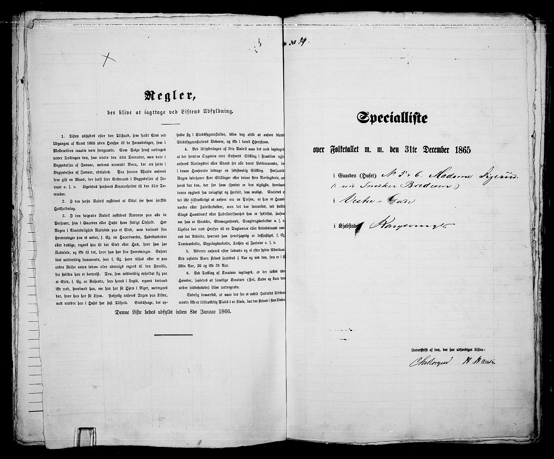 RA, Folketelling 1865 for 0402B Vinger prestegjeld, Kongsvinger kjøpstad, 1865, s. 86