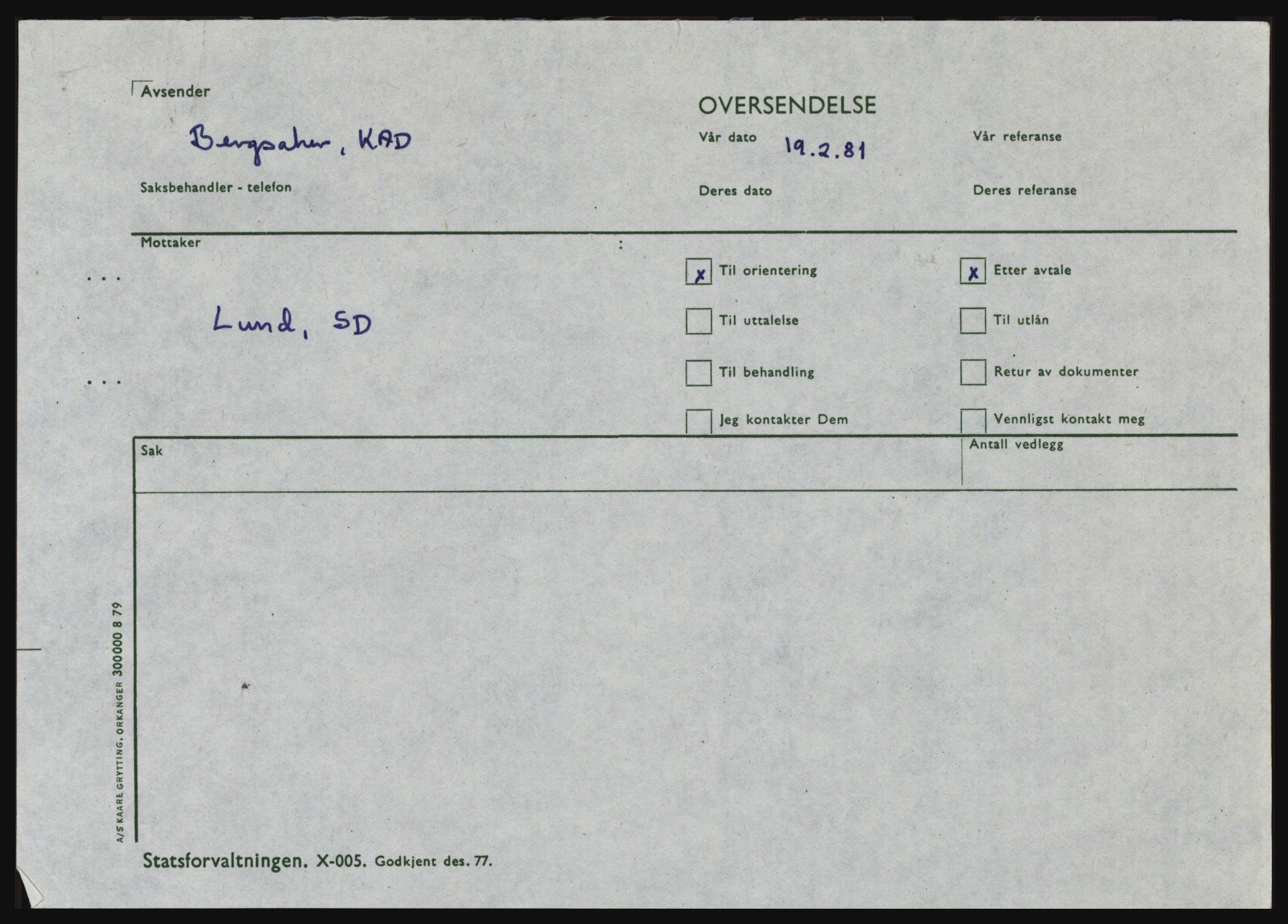 Sjøfartsdirektoratet med forløpere, generelt arkiv, RA/S-1407/D/Ds/Dsb/L0639: Flyttbare innretninger, 1980-1983