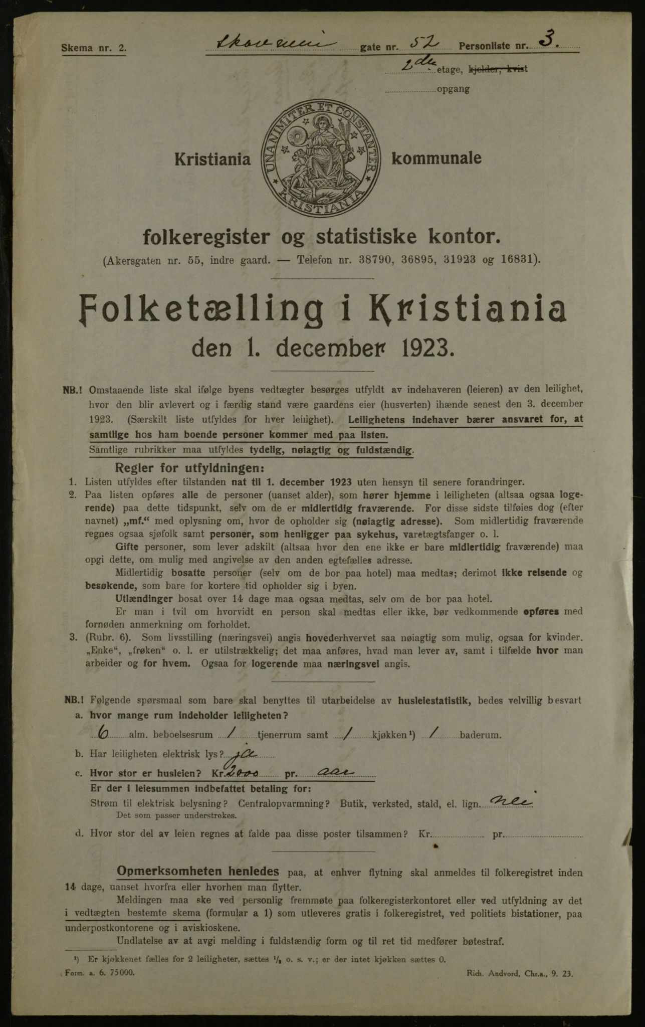 OBA, Kommunal folketelling 1.12.1923 for Kristiania, 1923, s. 107026