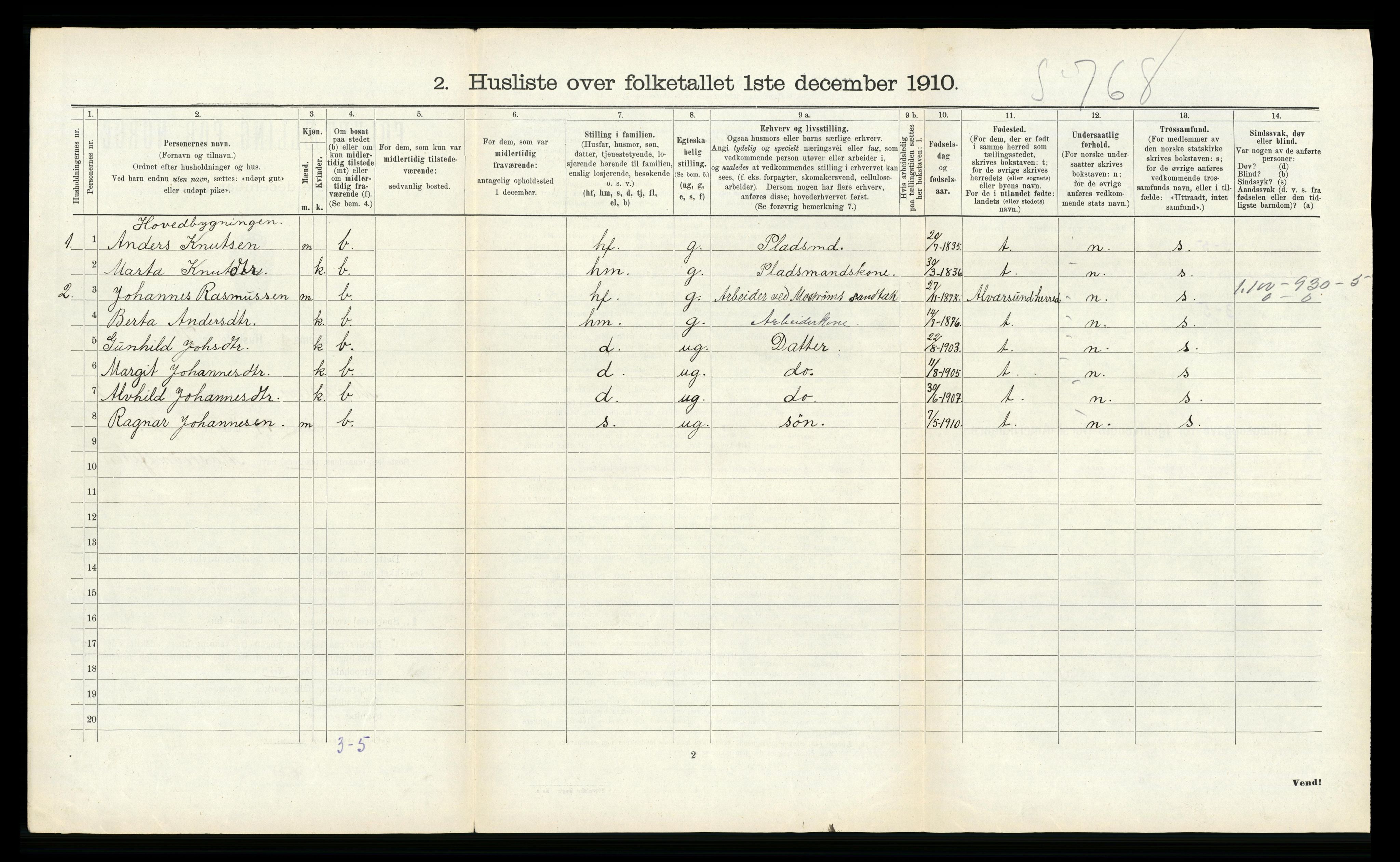 RA, Folketelling 1910 for 1252 Modalen herred, 1910, s. 70