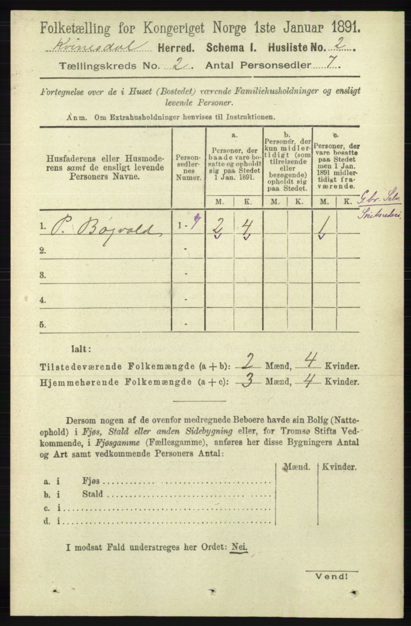 RA, Folketelling 1891 for 1037 Kvinesdal herred, 1891, s. 258