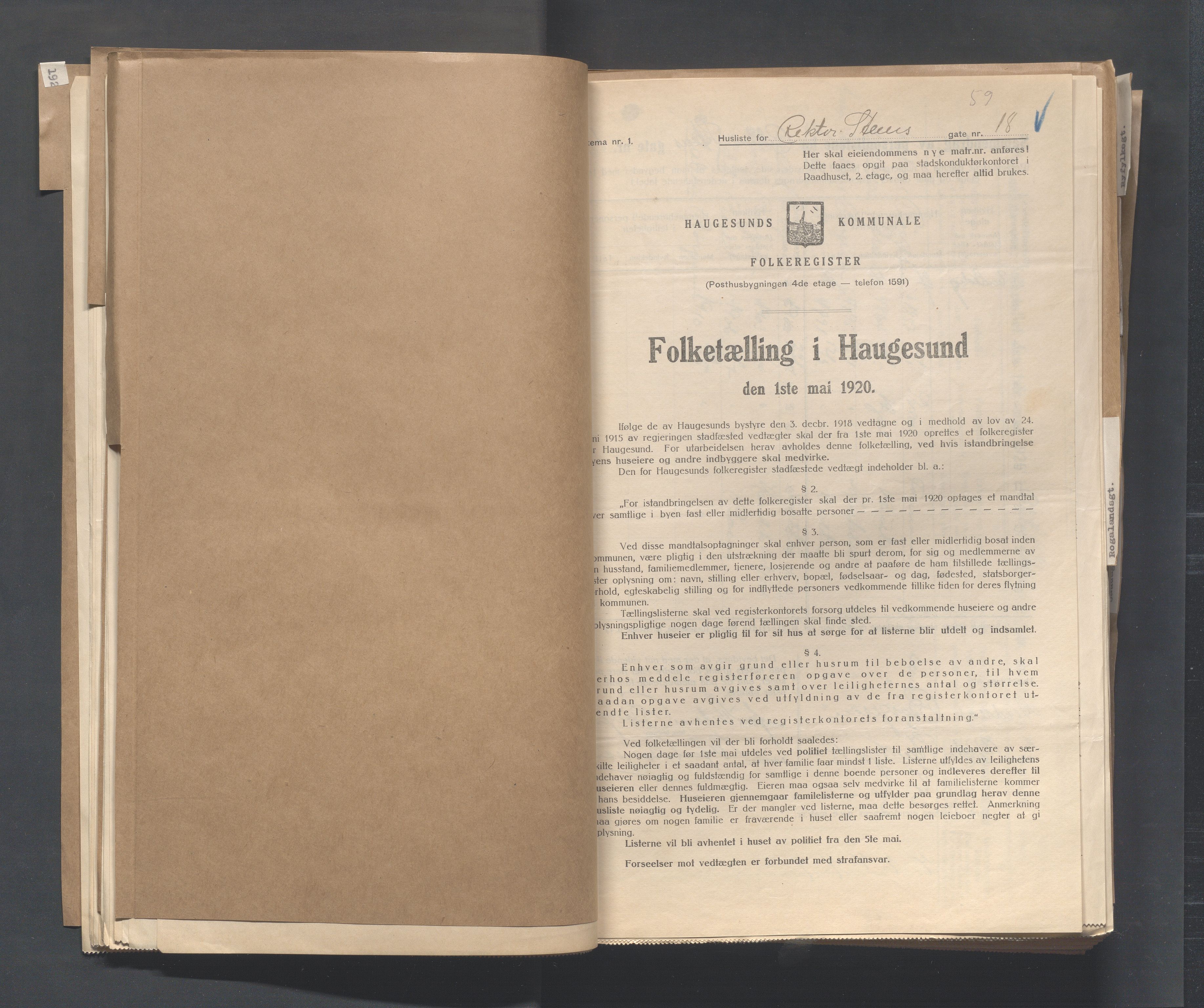 IKAR, Kommunal folketelling 1.5.1920 for Haugesund, 1920, s. 3078