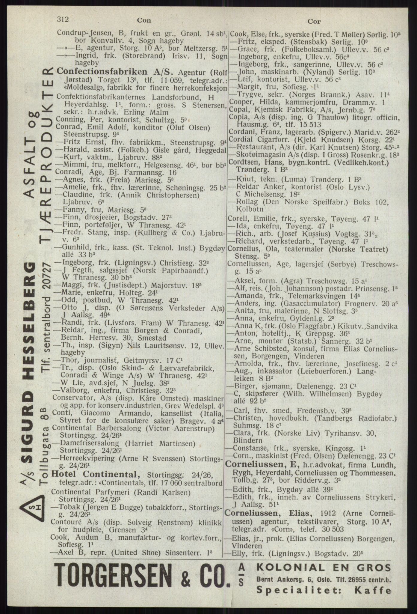 Kristiania/Oslo adressebok, PUBL/-, 1941, s. 312