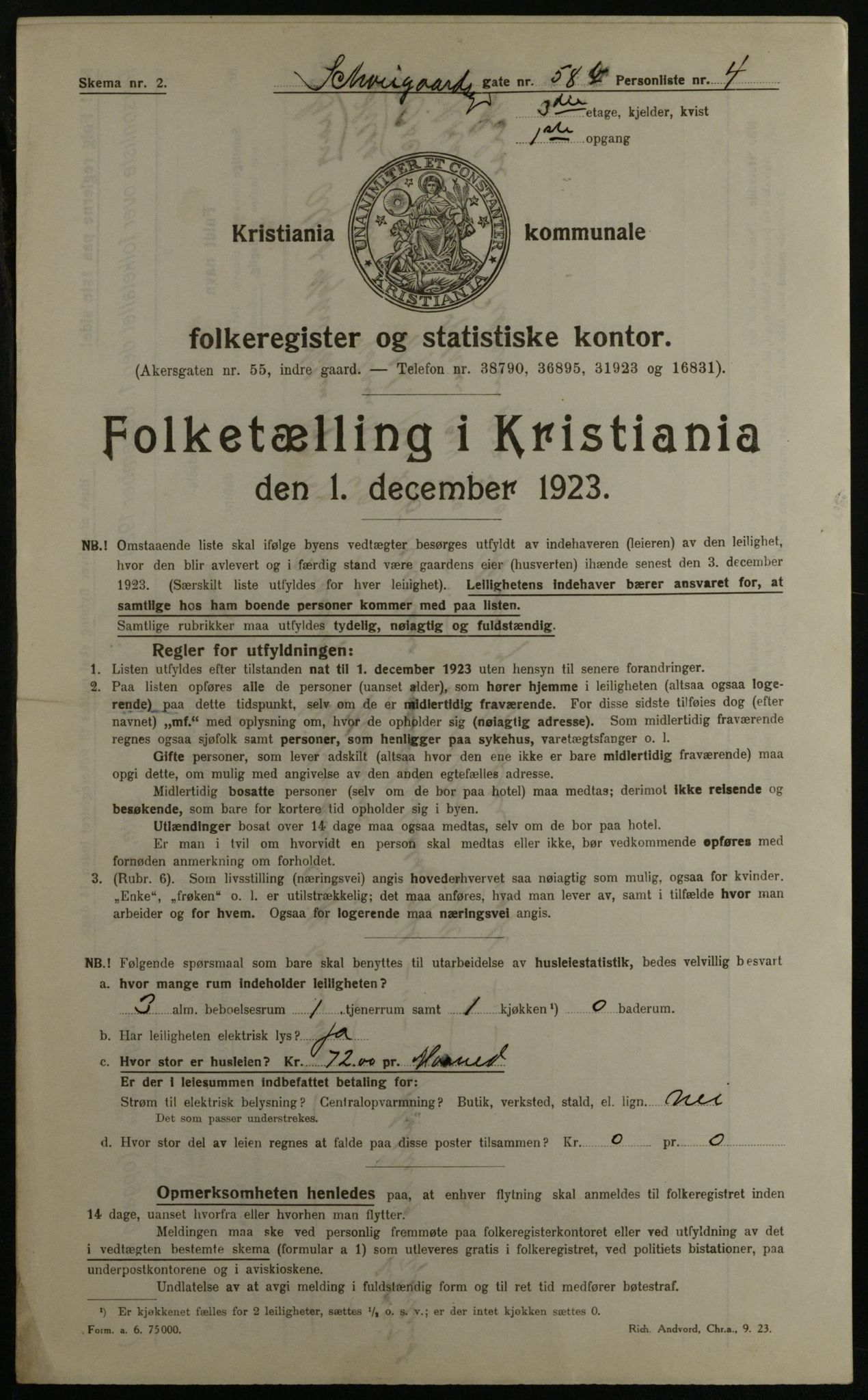 OBA, Kommunal folketelling 1.12.1923 for Kristiania, 1923, s. 101287