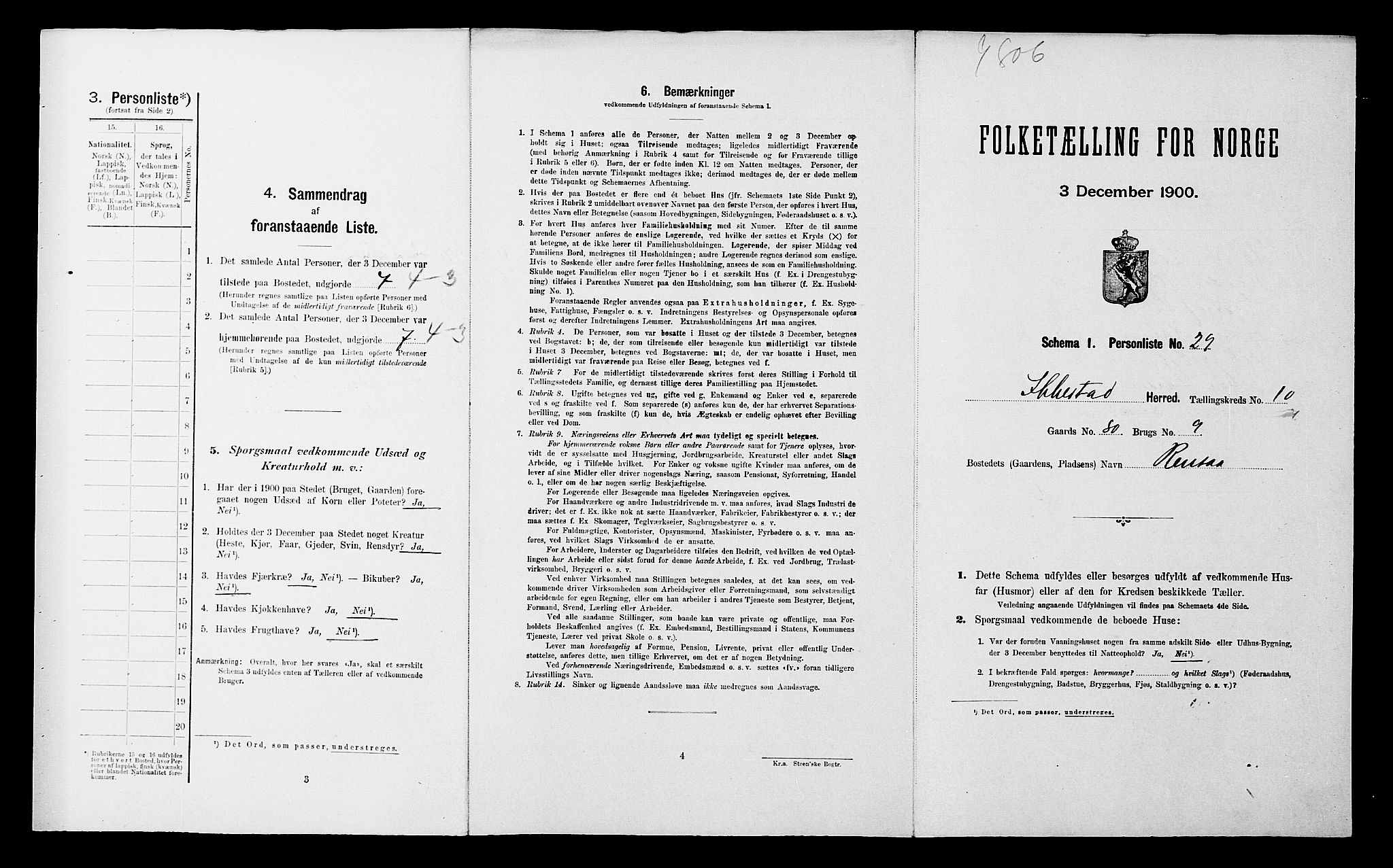 SATØ, Folketelling 1900 for 1917 Ibestad herred, 1900, s. 1308