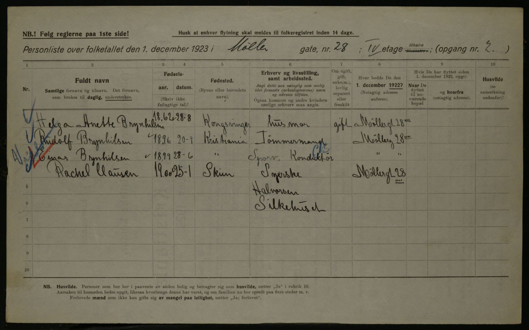 OBA, Kommunal folketelling 1.12.1923 for Kristiania, 1923, s. 75650