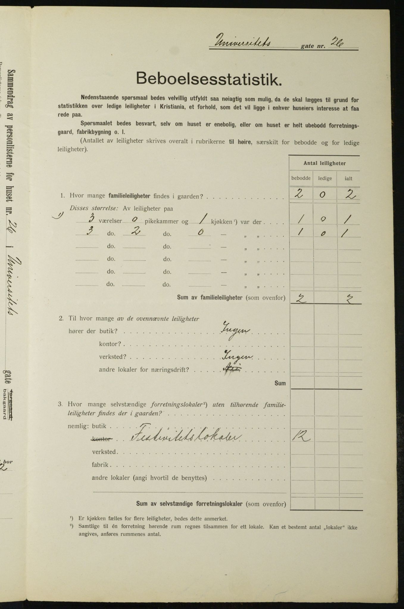 OBA, Kommunal folketelling 1.2.1912 for Kristiania, 1912, s. 120185