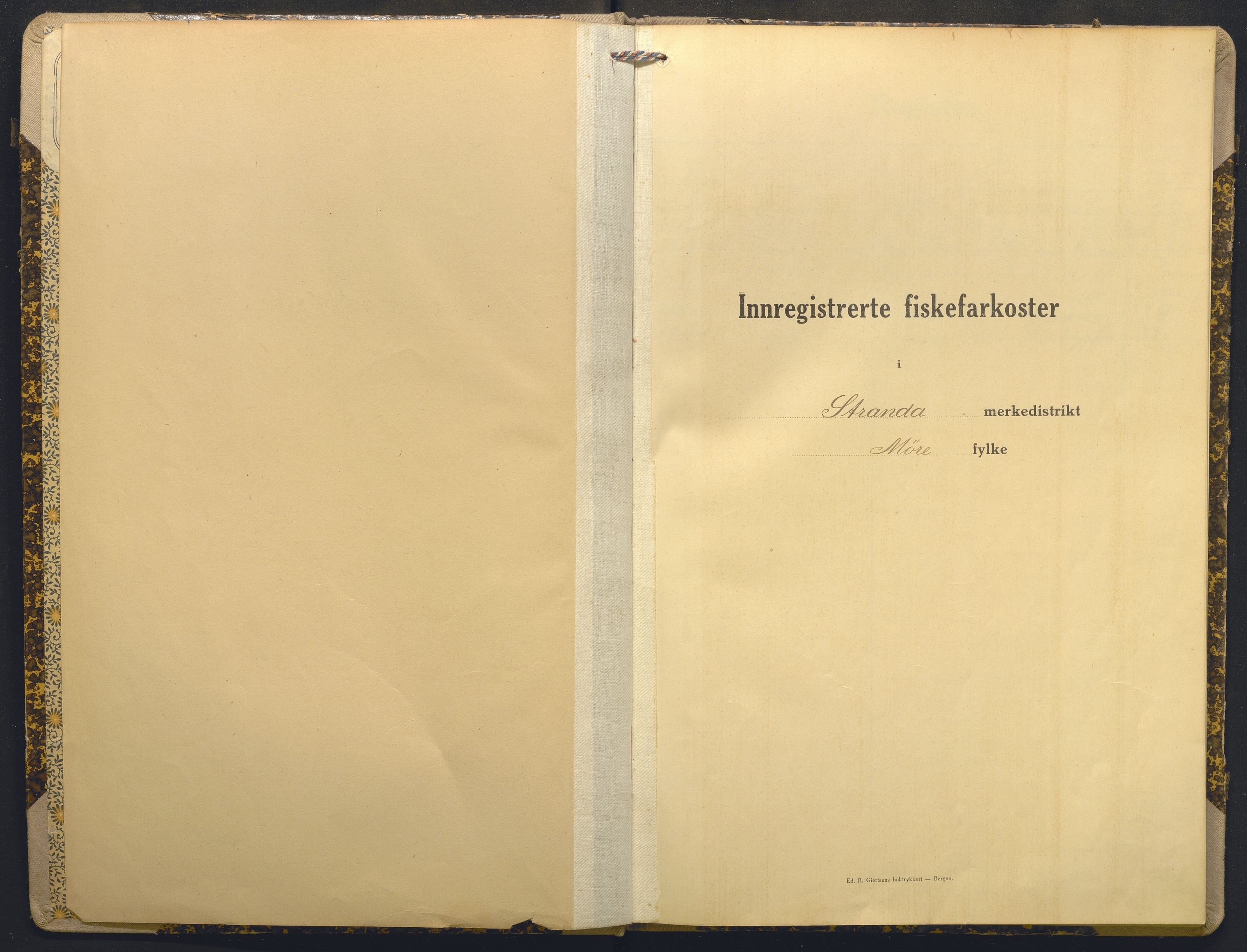 Fiskeridirektoratet - 1 Adm. ledelse - 13 Båtkontoret, AV/SAB-A-2003/I/Ia/Iaf/L0094: 135.0644/1 Merkeprotokoll - Stranda, 1920-1967