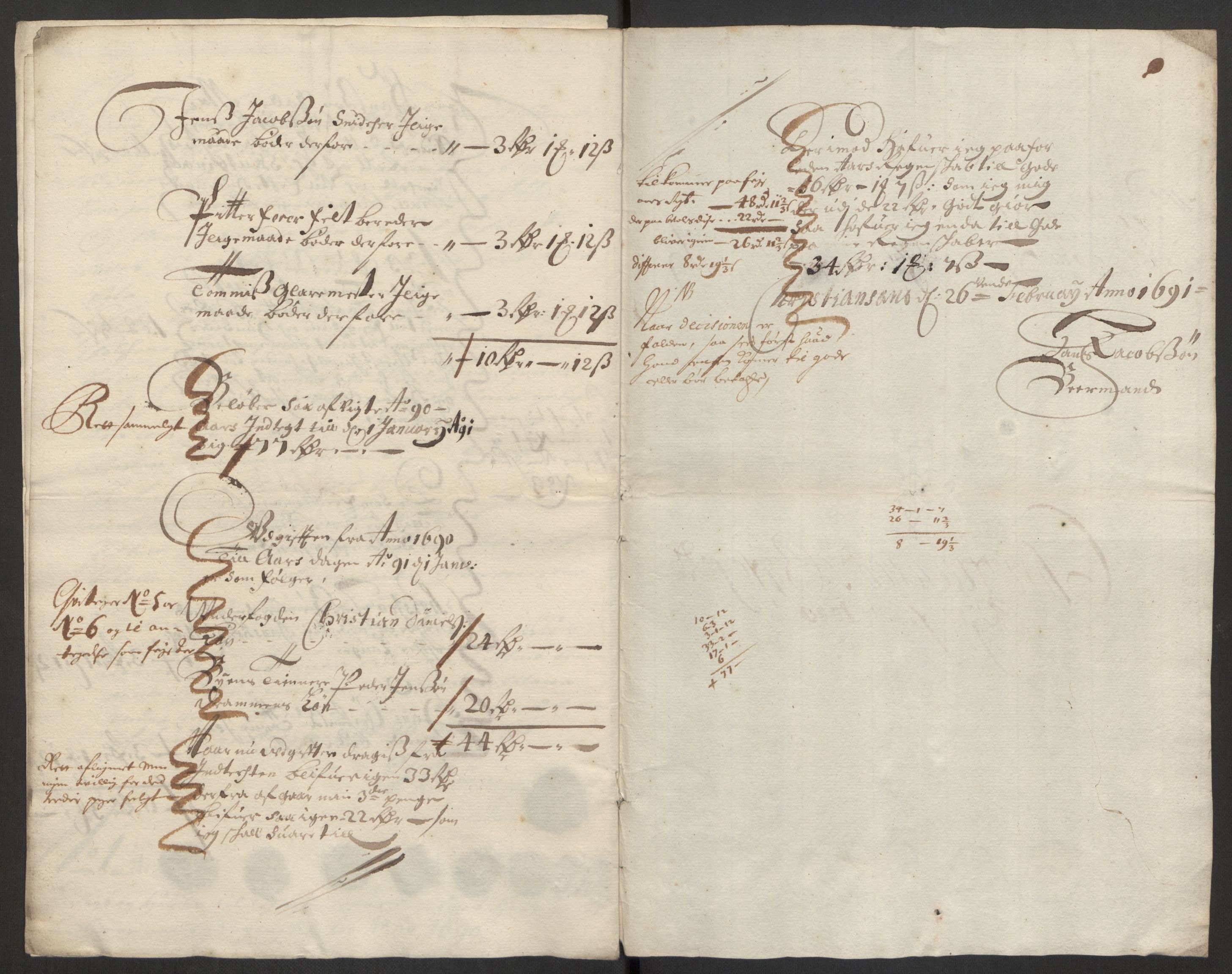 Rentekammeret inntil 1814, Reviderte regnskaper, Byregnskaper, RA/EA-4066/R/Rm/L0285: [M18] Sikt og sakefall, 1681-1718, s. 136