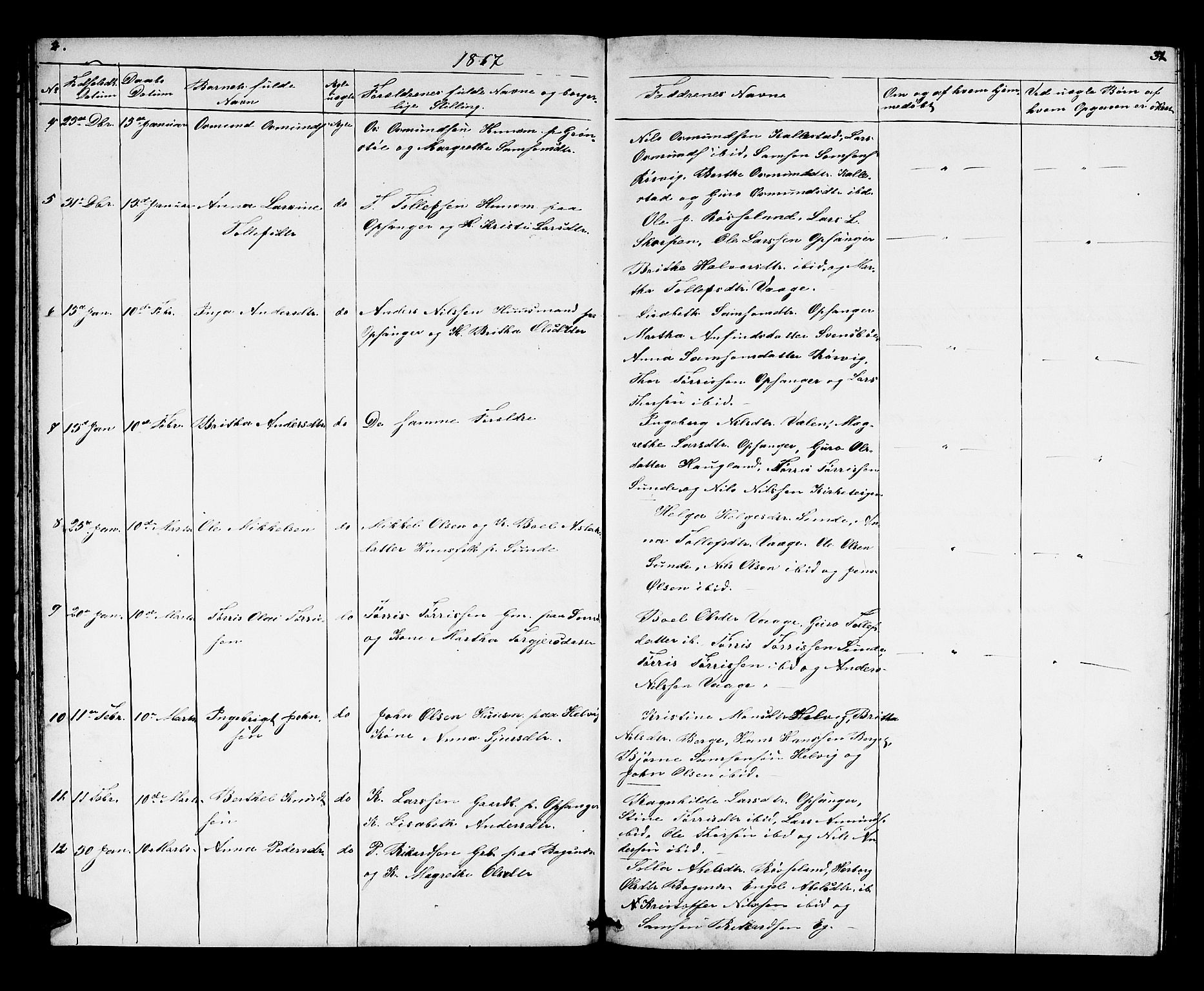 Husnes Sokneprestembete, AV/SAB-A-75901/H/Hab: Klokkerbok nr. A 1, 1856-1880, s. 31