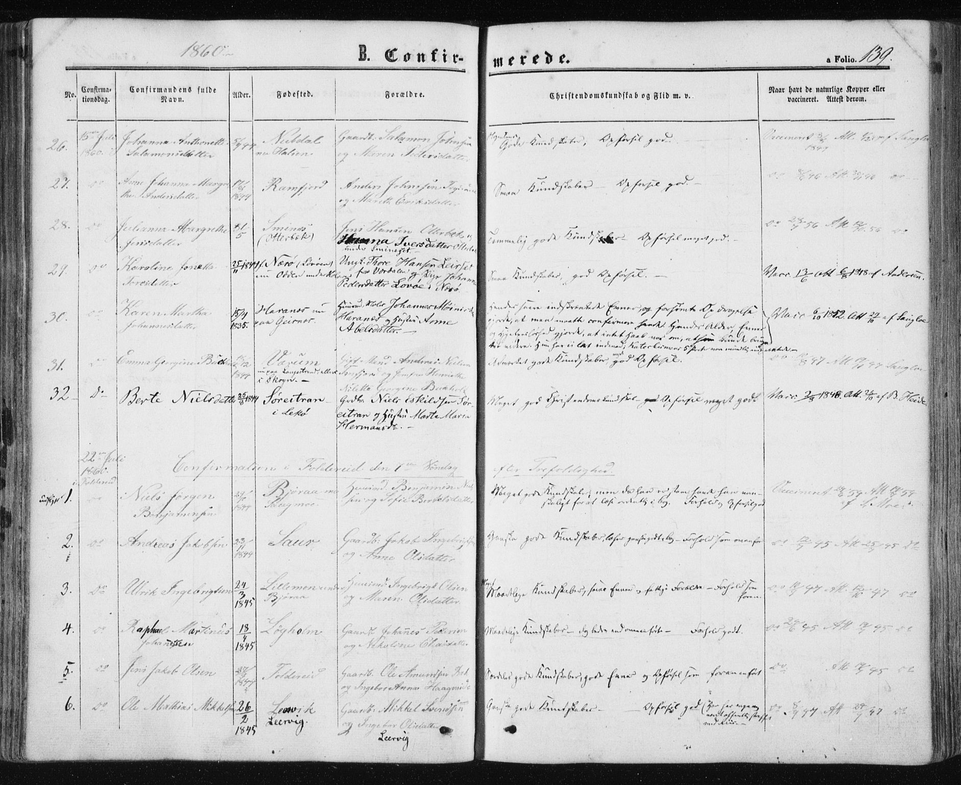 Ministerialprotokoller, klokkerbøker og fødselsregistre - Nord-Trøndelag, SAT/A-1458/780/L0641: Ministerialbok nr. 780A06, 1857-1874, s. 139