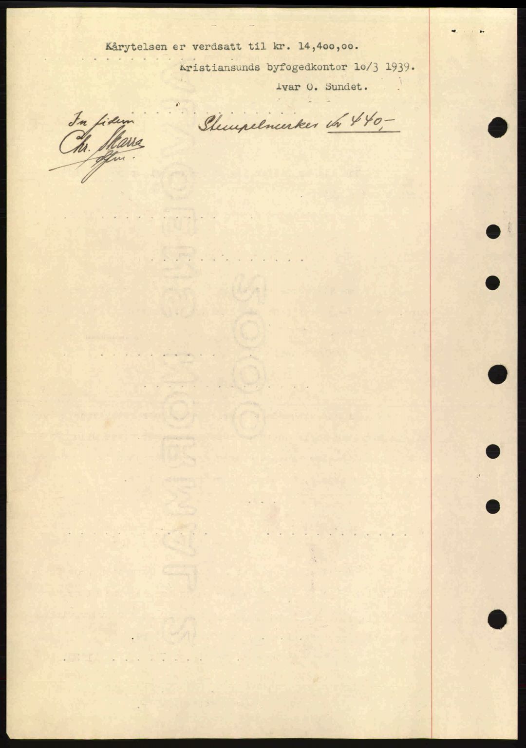 Kristiansund byfogd, AV/SAT-A-4587/A/27: Pantebok nr. 30, 1936-1941, Dagboknr: 214/1939