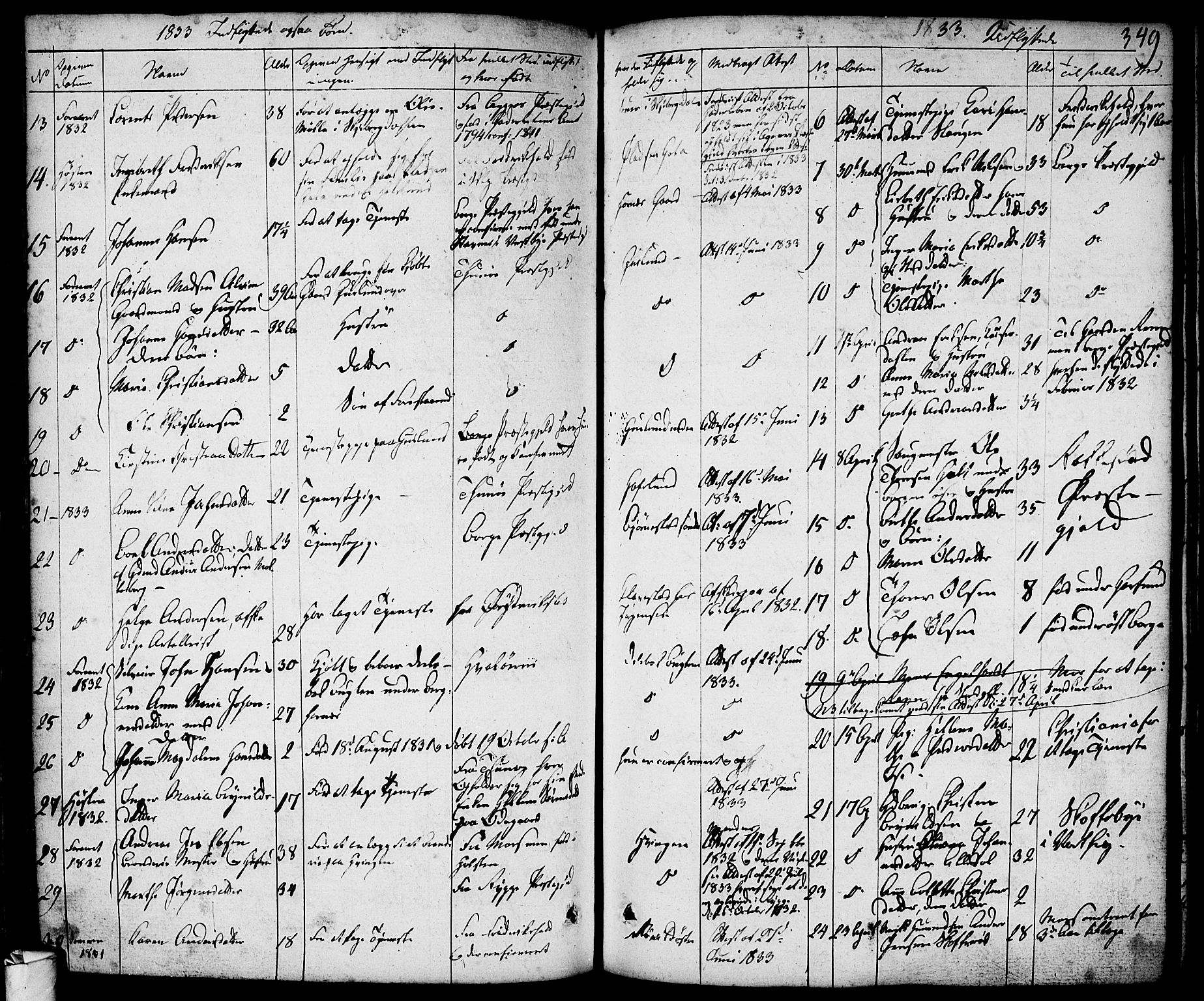 Skjeberg prestekontor Kirkebøker, AV/SAO-A-10923/F/Fa/L0005: Ministerialbok nr. I 5, 1830-1845, s. 349