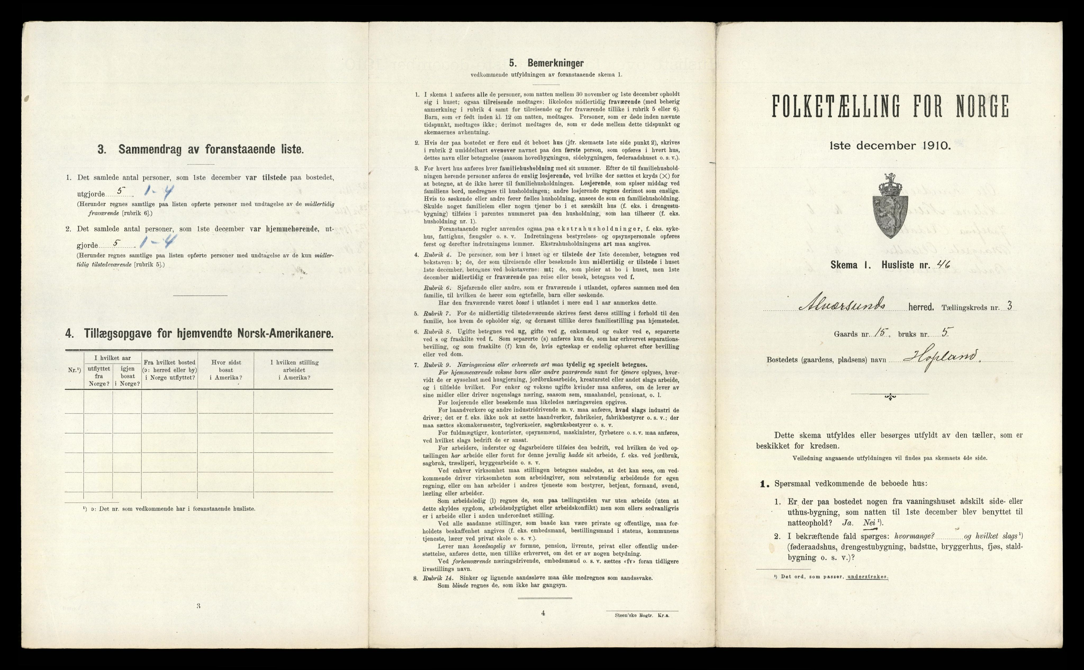 RA, Folketelling 1910 for 1257 Alversund herred, 1910, s. 266
