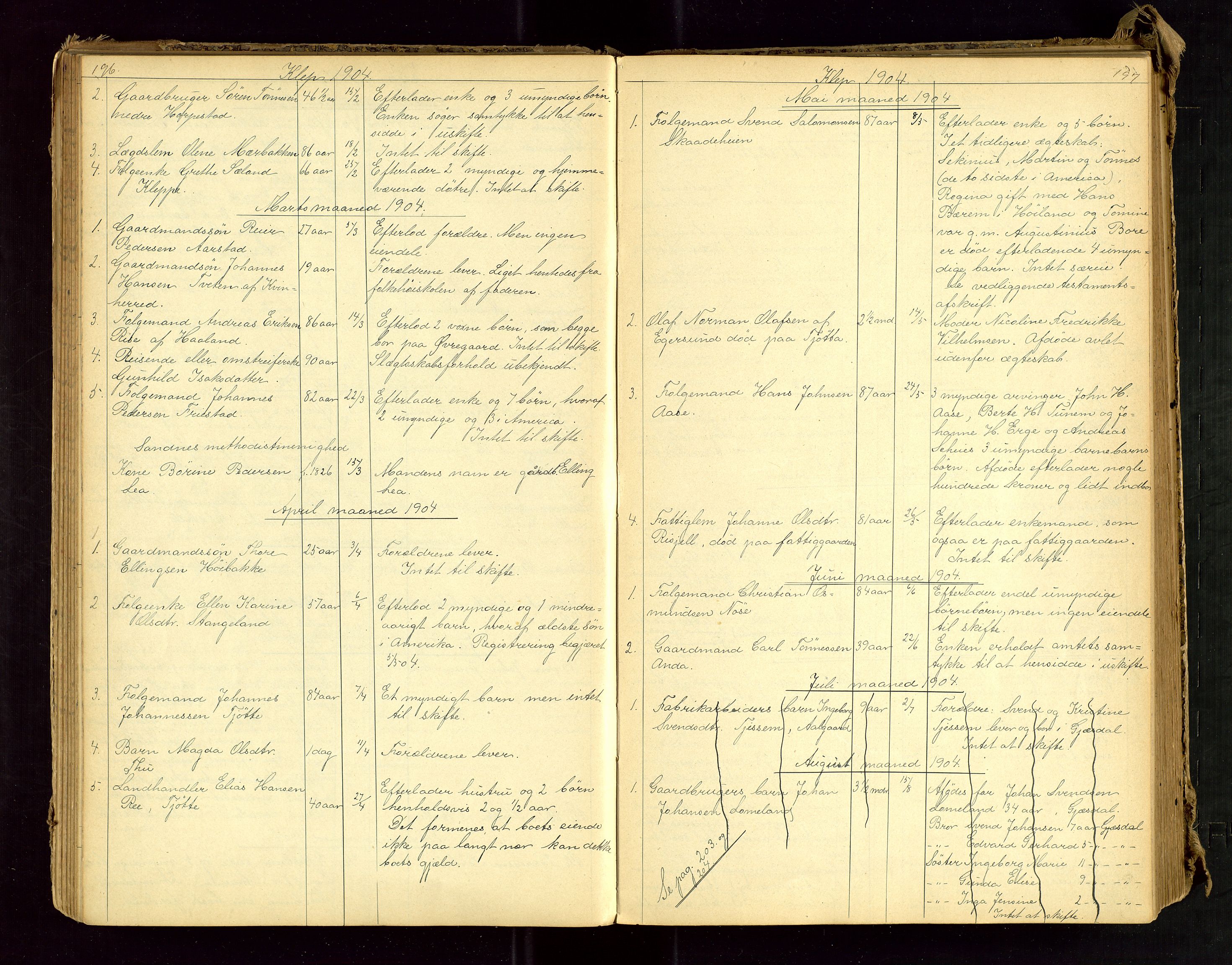 Jæren sorenskriveri, AV/SAST-A-100310/01/5/52/52B/L0002: DØDSFALLPROTOKOLL, 1896-1910, s. 196-197