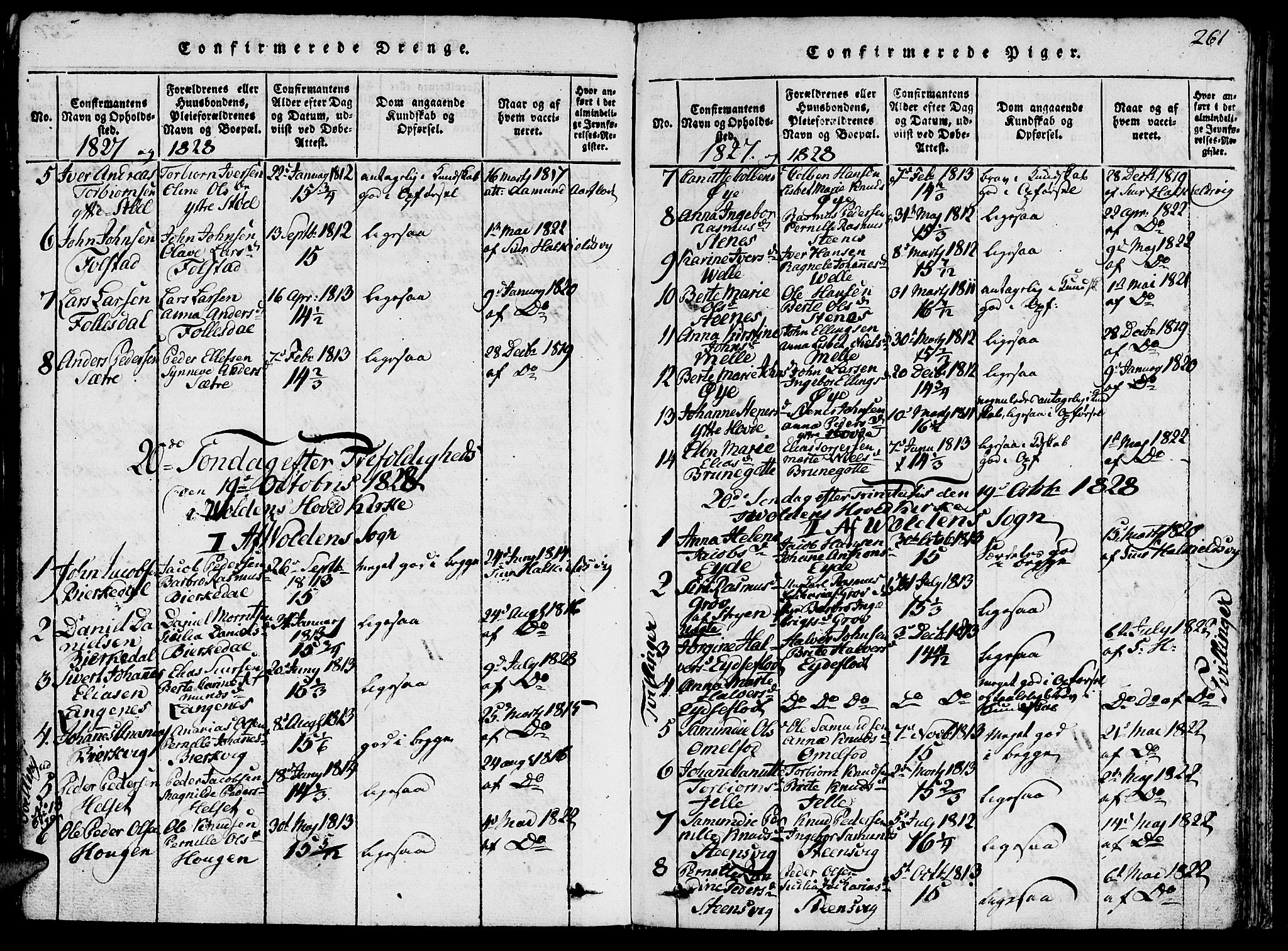 Ministerialprotokoller, klokkerbøker og fødselsregistre - Møre og Romsdal, SAT/A-1454/511/L0138: Ministerialbok nr. 511A05, 1817-1832, s. 261