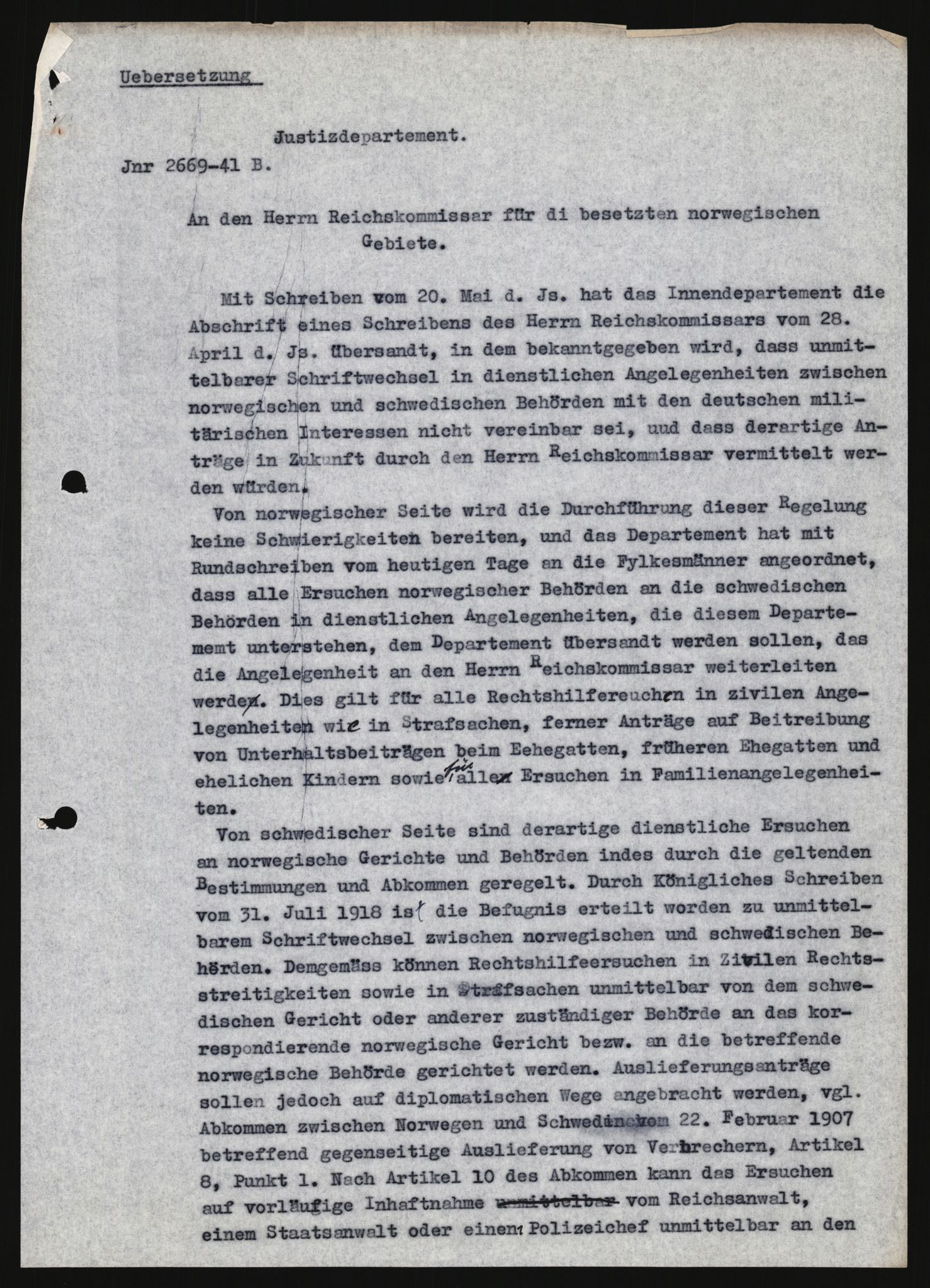 Forsvarets Overkommando. 2 kontor. Arkiv 11.4. Spredte tyske arkivsaker, AV/RA-RAFA-7031/D/Dar/Darb/L0013: Reichskommissariat - Hauptabteilung Vervaltung, 1917-1942, s. 1063