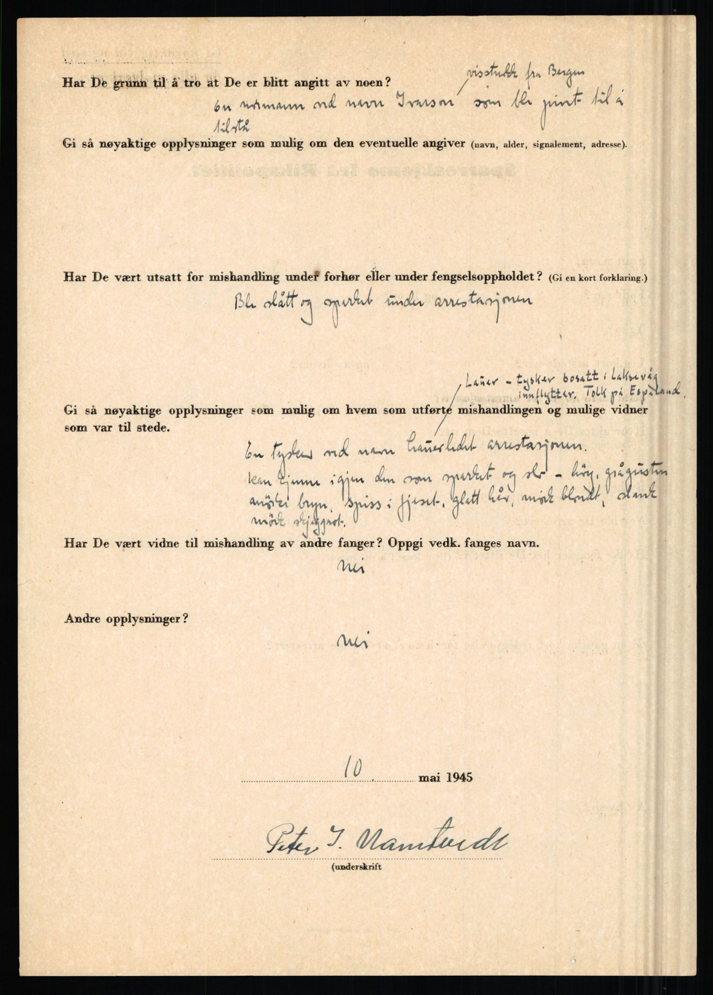 Rikspolitisjefen, AV/RA-S-1560/L/L0012: Mogensen, Øivind - Noraas, Lars, 1940-1945, s. 361