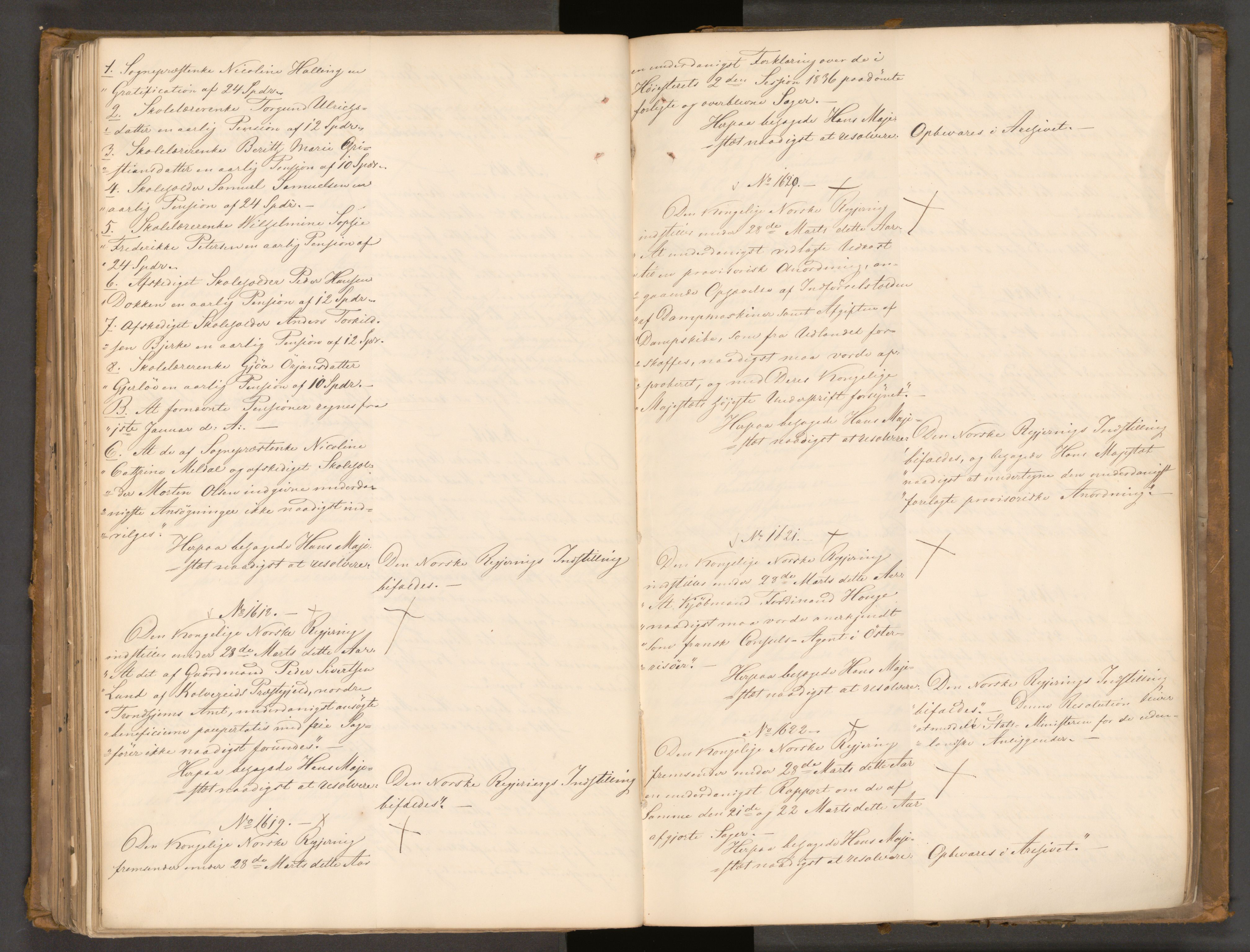 Statsrådssekretariatet, AV/RA-S-1001/A/Ab/L0044: Kgl. res. nr. 1193-1948, 1. halvår, 1837