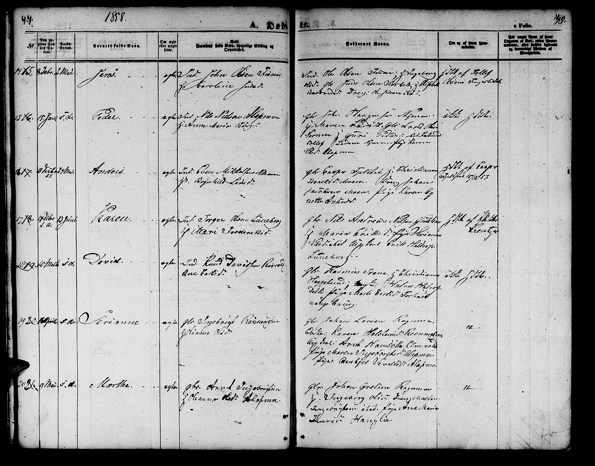 Målselv sokneprestembete, AV/SATØ-S-1311/G/Ga/Gab/L0001klokker: Klokkerbok nr. 1, 1856-1866, s. 44-45